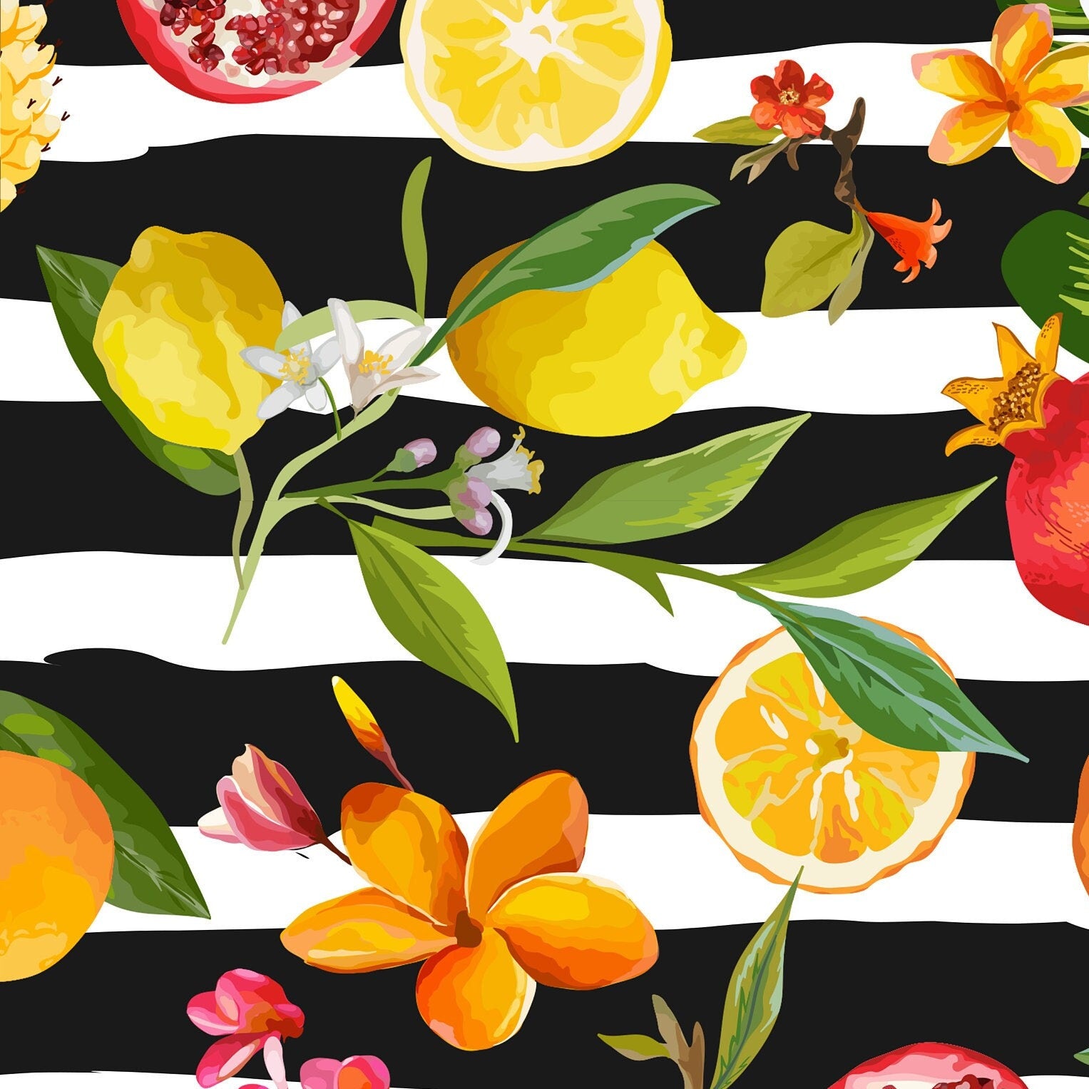 Large Decoupage for Furniture - Rice Paper - Vintage Decoupage - Floral Decoupage Paper - Fruits Pineapple Lemon