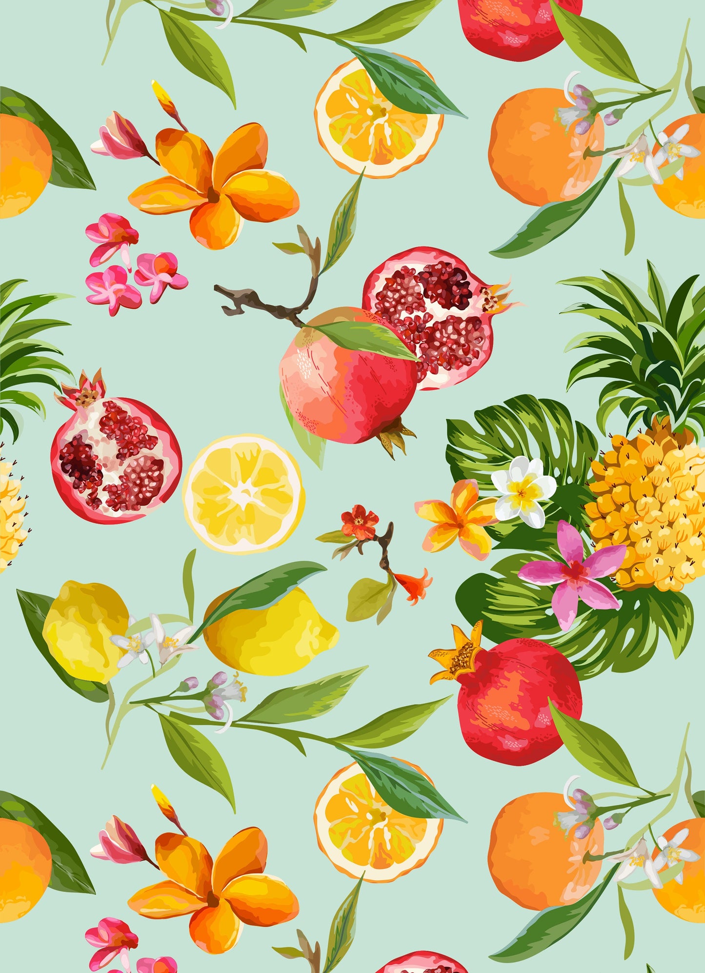 Large Decoupage for Furniture - Rice Paper - Vintage Decoupage - Floral Decoupage Paper - Summer Fruits Pineapple Lemon