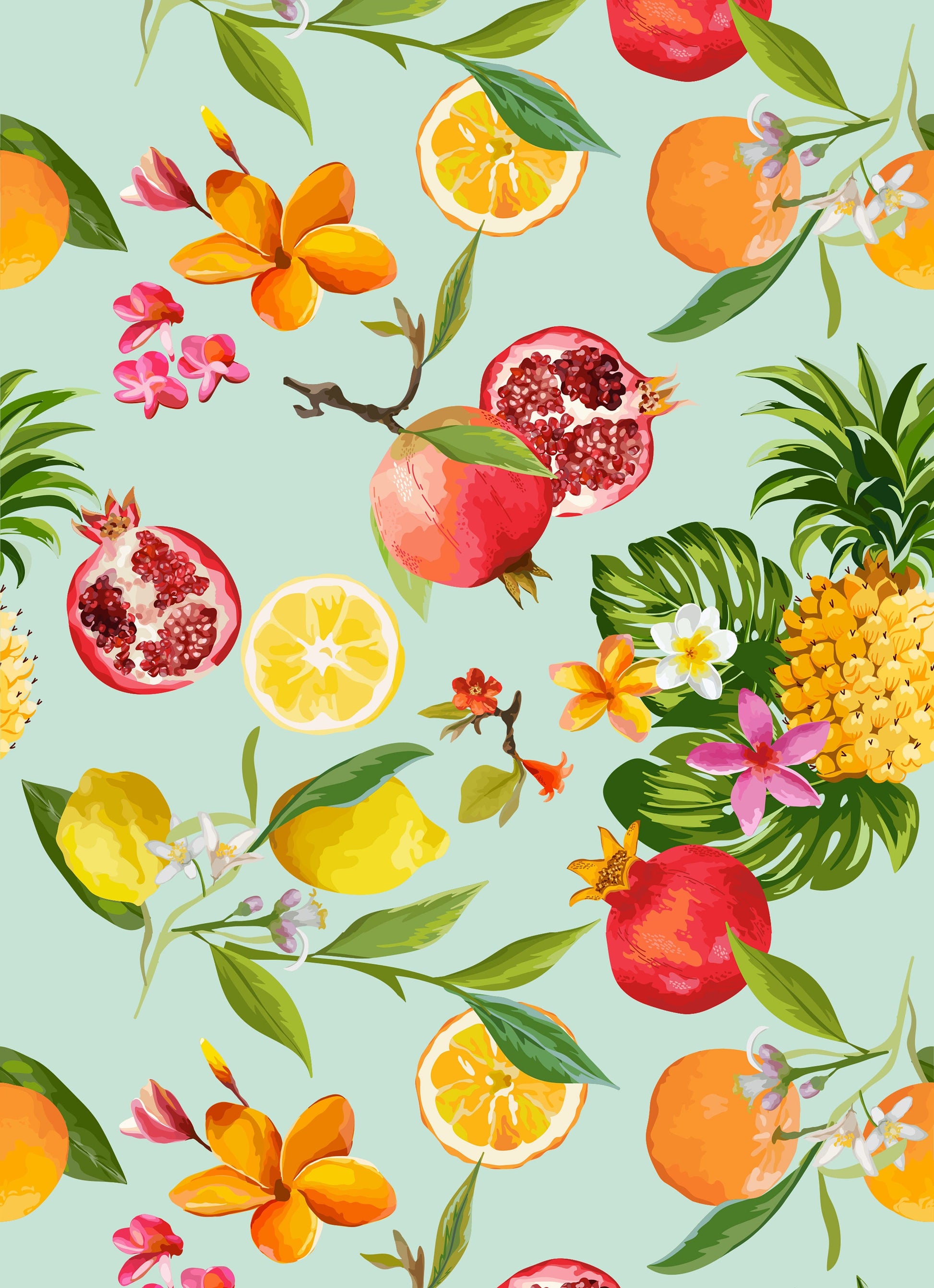 Large Decoupage for Furniture - Rice Paper - Vintage Decoupage - Floral Decoupage Paper - Summer Fruits Pineapple Lemon