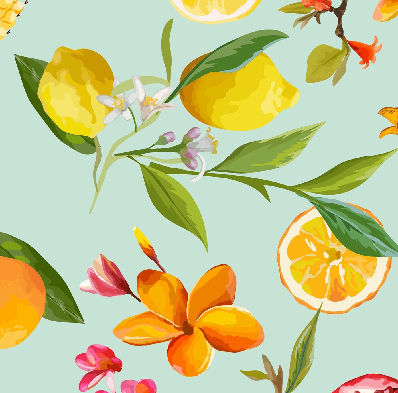 Large Decoupage for Furniture - Rice Paper - Vintage Decoupage - Floral Decoupage Paper - Summer Fruits Pineapple Lemon