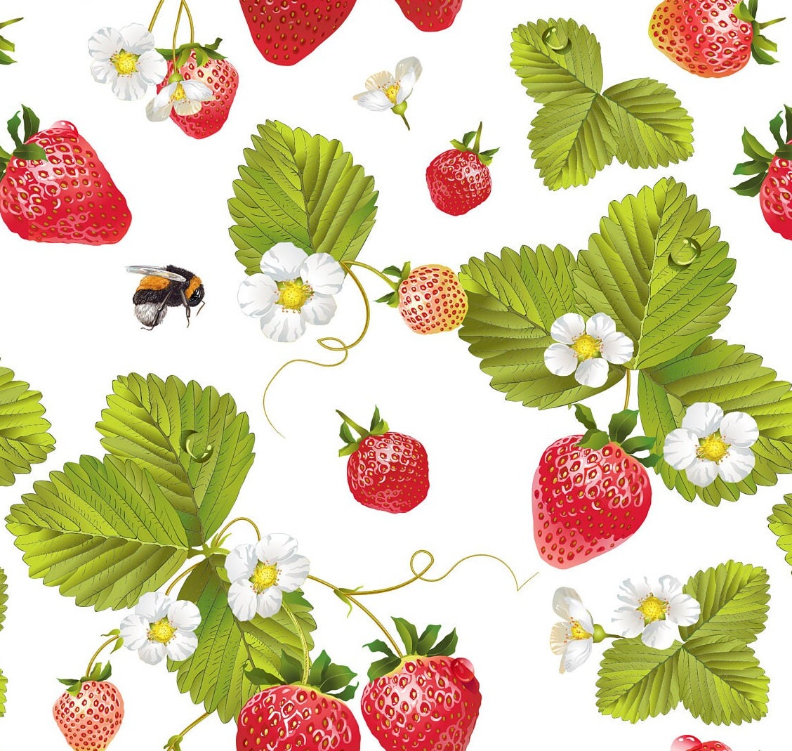 Large Decoupage for Furniture - Rice Paper - Vintage Decoupage - Floral Decoupage Paper - Summer Fruit Strawberry