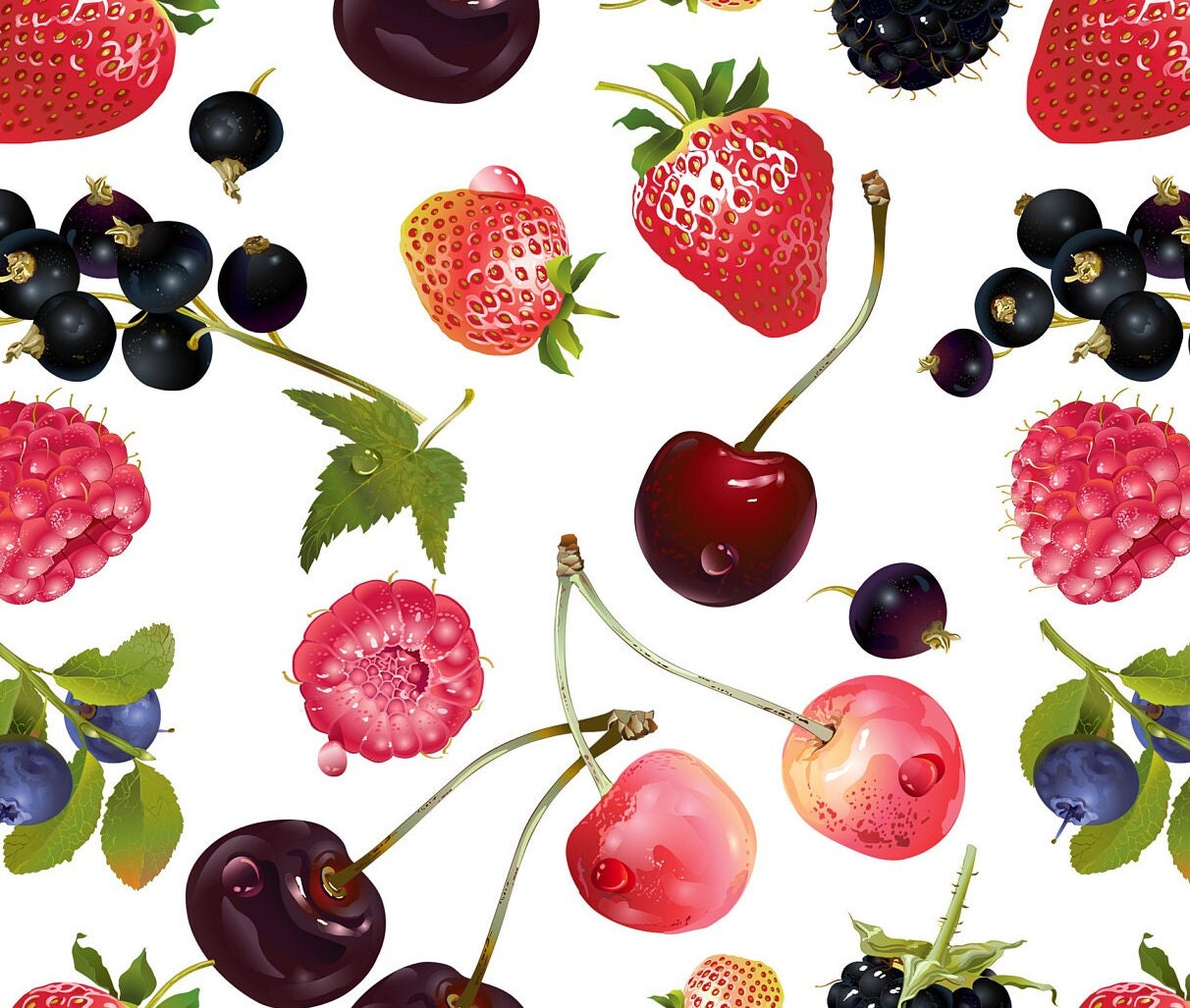 Large Decoupage for Furniture - Rice Paper - Vintage Decoupage - Floral Decoupage Paper - Summer Fruit Strawberry