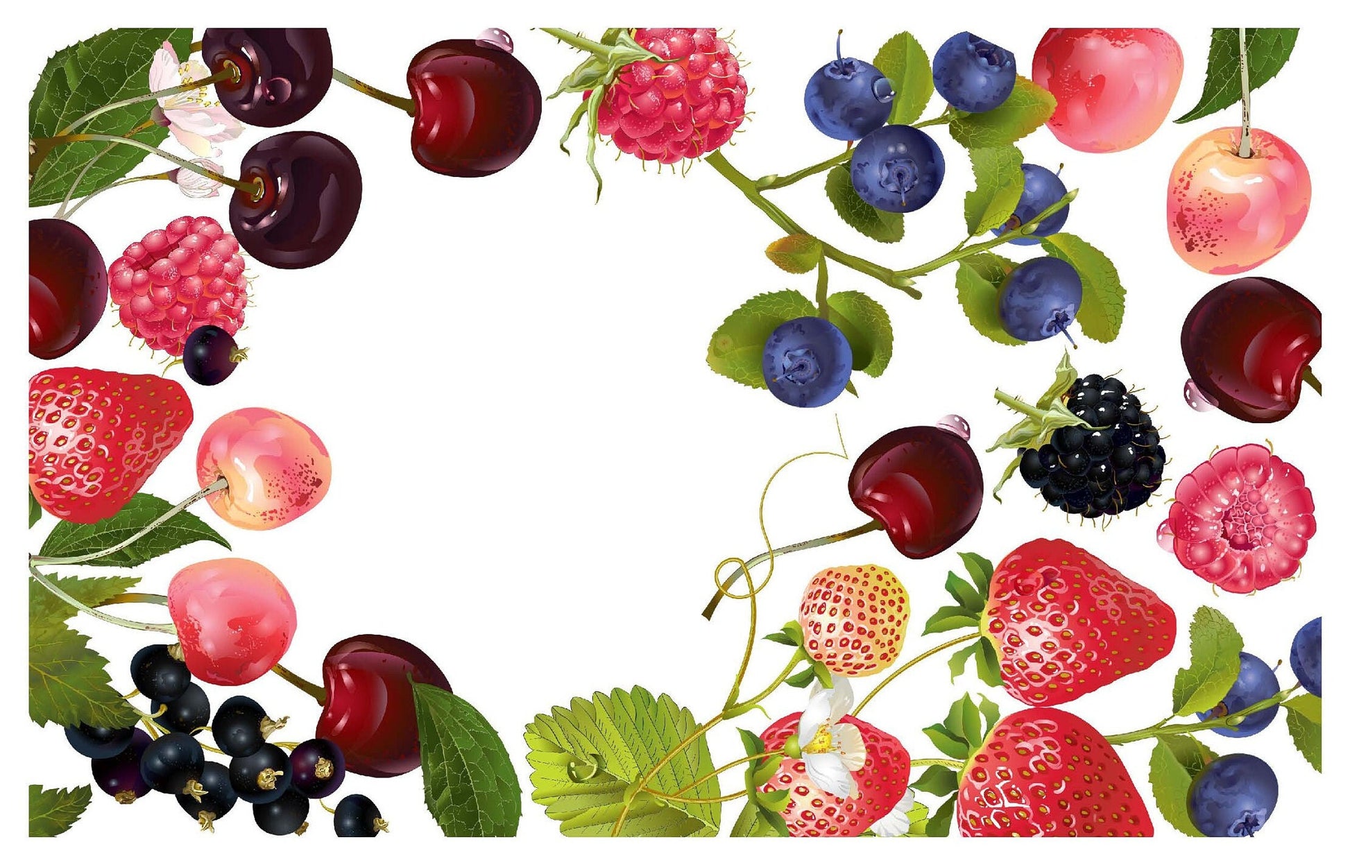 Large Decoupage for Furniture - Rice Paper - Vintage Decoupage - Floral Decoupage Paper - Summer Fruit Strawberry Cherry