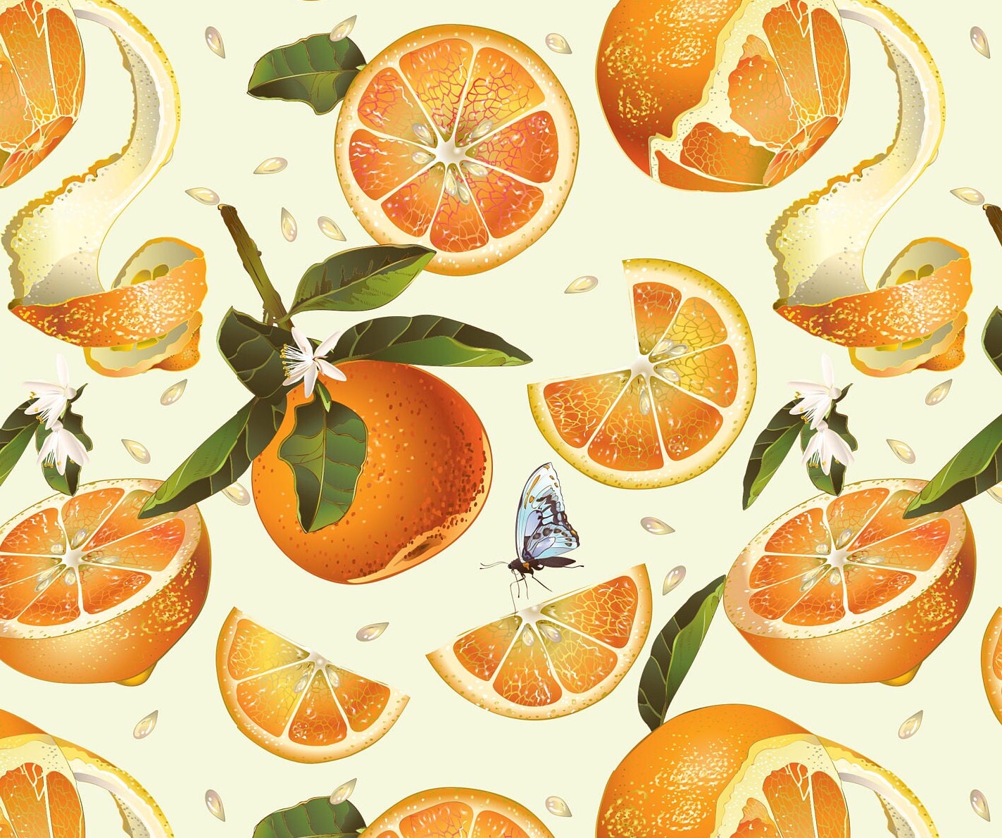 Large Decoupage for Furniture - Rice Paper - Vintage Decoupage - Floral Decoupage Paper - Summer Fruit Orange