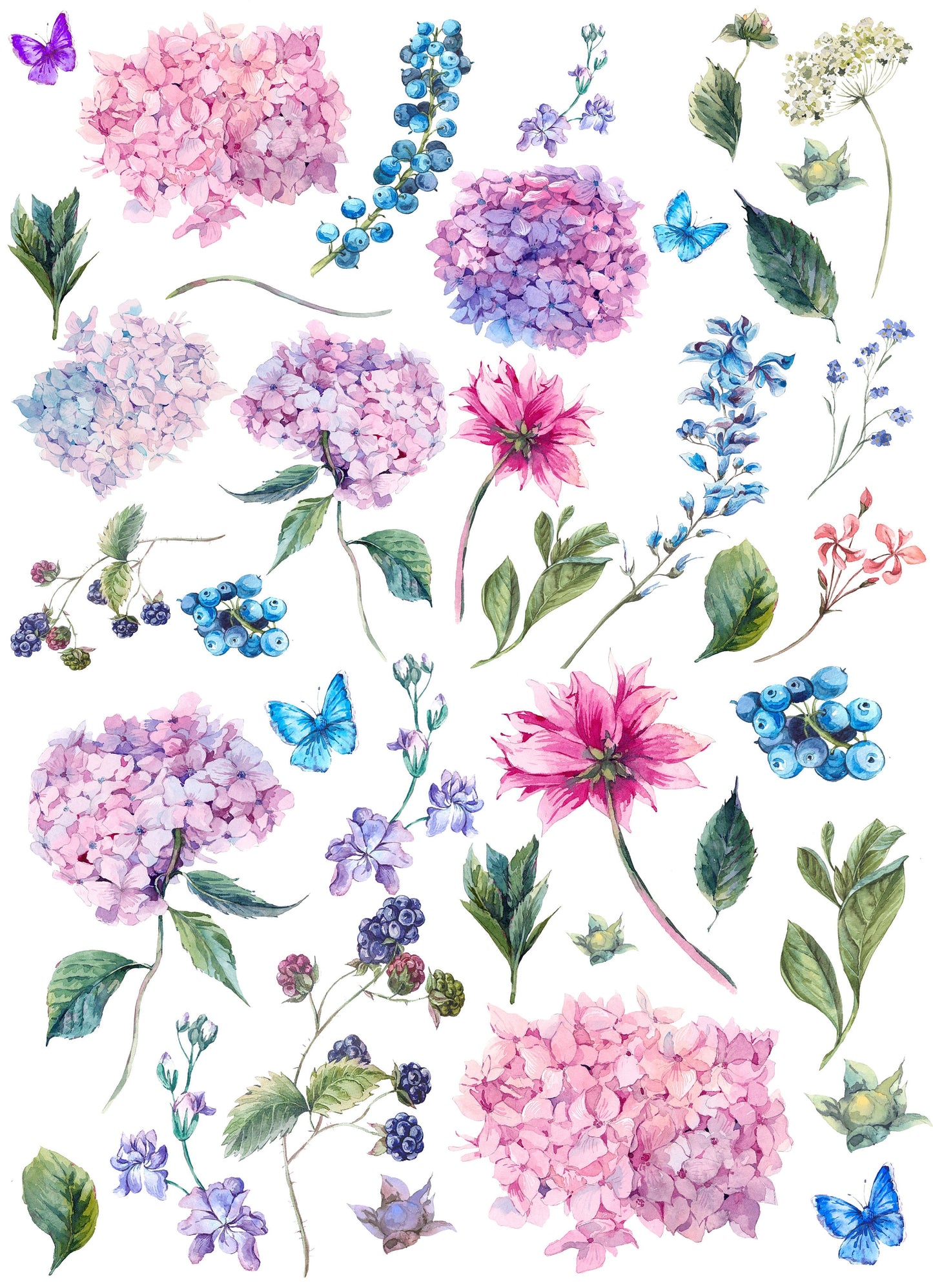 Large Decoupage for Furniture - Rice Paper - Vintage Decoupage - Floral Decoupage Paper - Shabby Chic Flowers