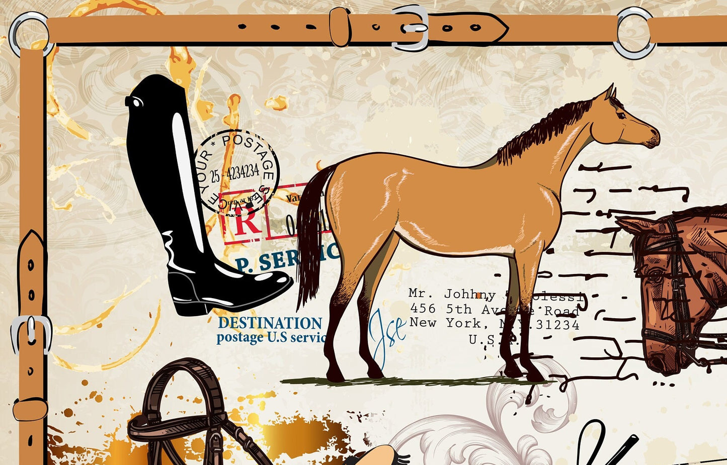Large Decoupage for Furniture - Rice Paper - Vintage Decoupage - Floral Decoupage Paper - Horses