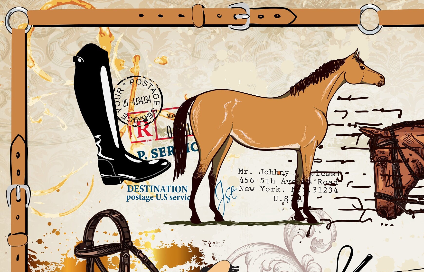 Large Decoupage for Furniture - Rice Paper - Vintage Decoupage - Floral Decoupage Paper - Horses