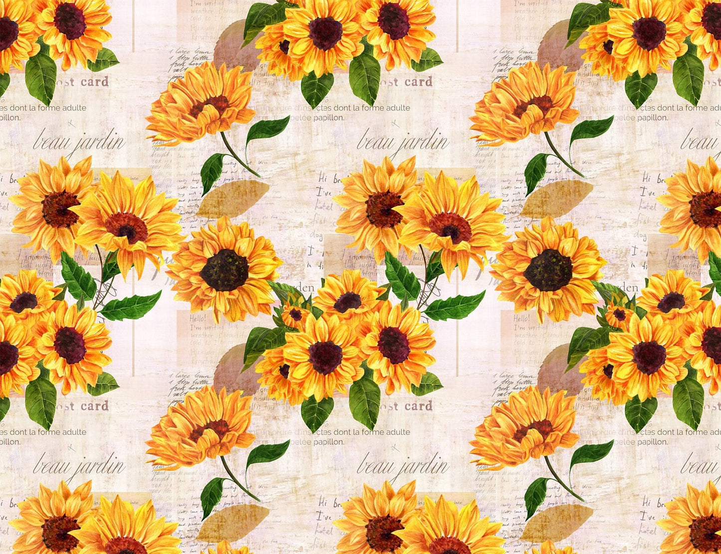 Large Decoupage for Furniture - Rice Paper - Vintage Decoupage - Floral Decoupage Paper - Sunflower