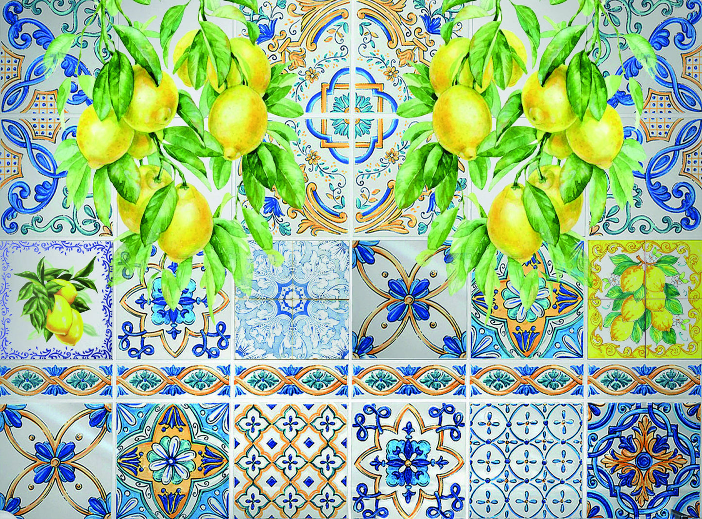 Large Decoupage for Furniture - Rice Paper - Vintage Decoupage - Floral Decoupage Paper - Lemon Fruit