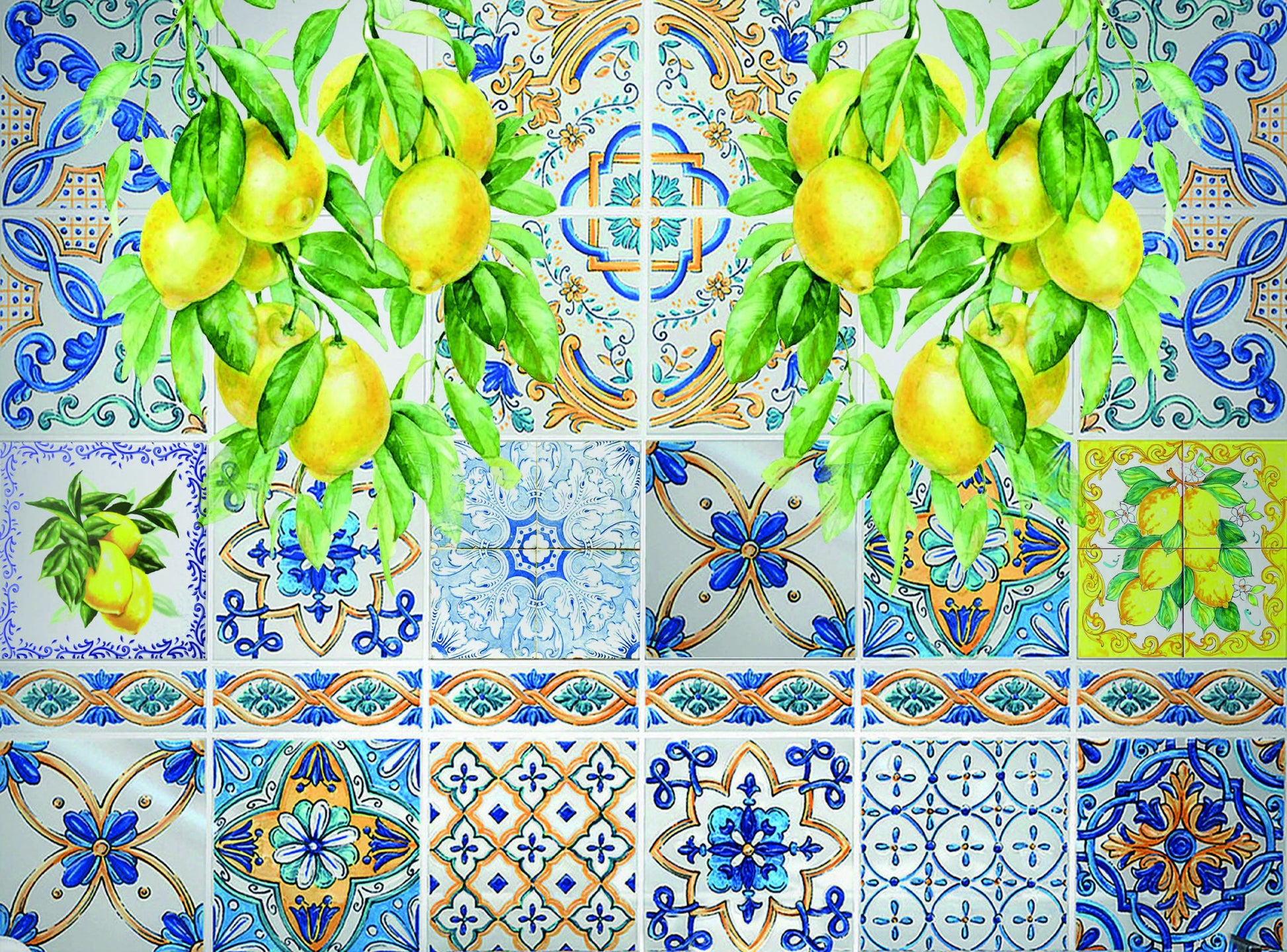 Large Decoupage for Furniture - Rice Paper - Vintage Decoupage - Floral Decoupage Paper - Lemon Fruit