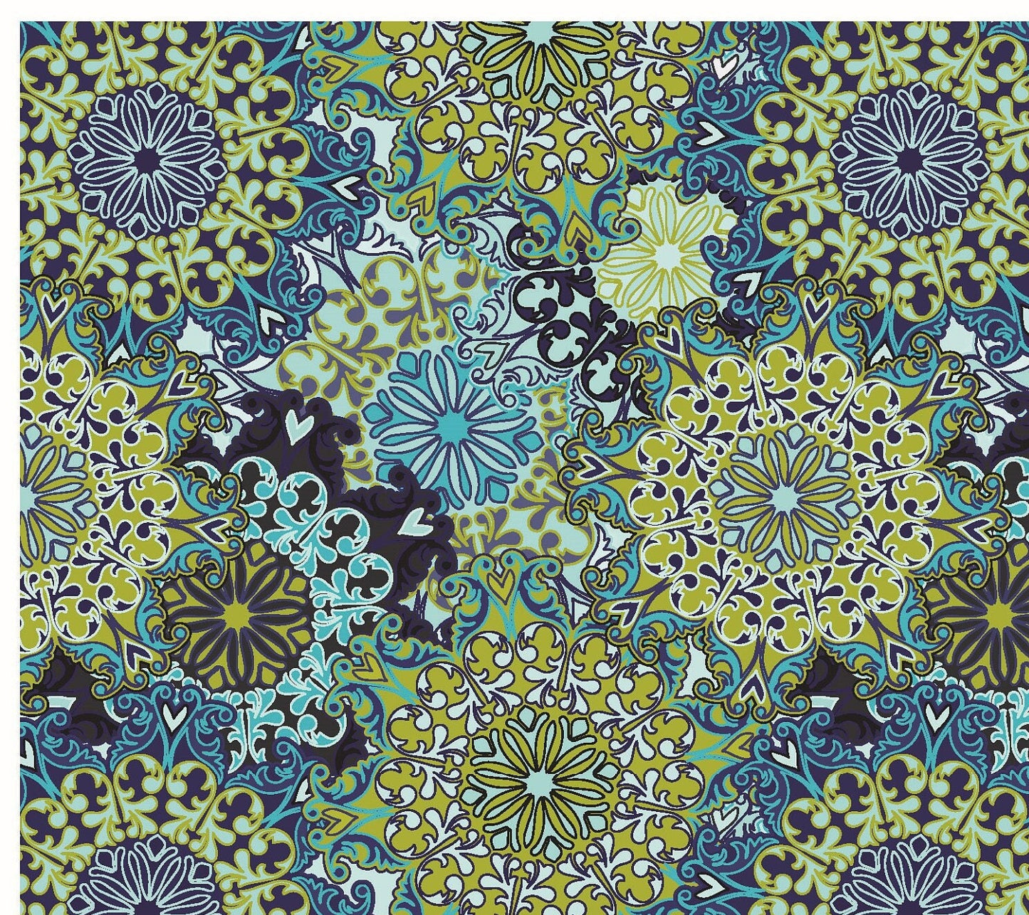 Large Decoupage for Furniture - Rice Paper - Vintage Decoupage - Floral Decoupage Paper - Authentic Pattern Tile - Green Mandala