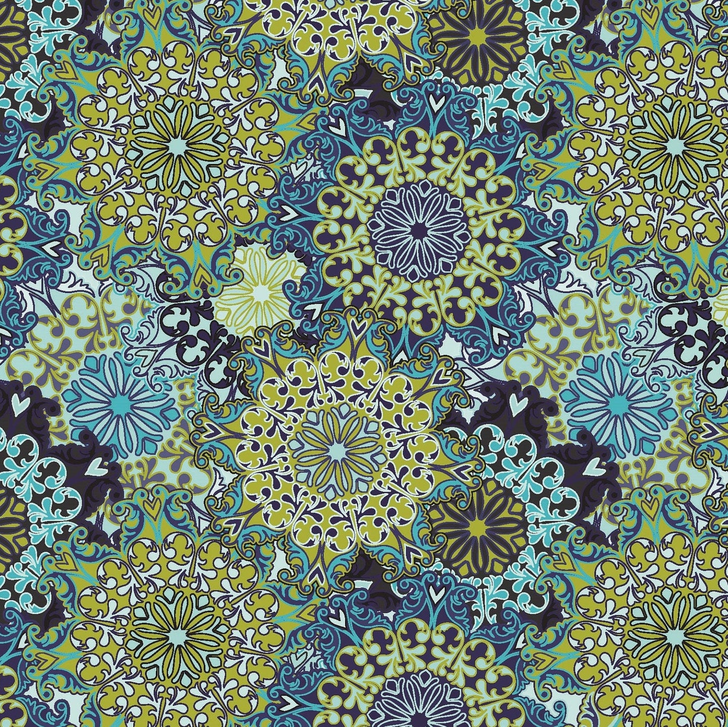 Large Decoupage for Furniture - Rice Paper - Vintage Decoupage - Floral Decoupage Paper - Authentic Pattern Tile - Green Mandala