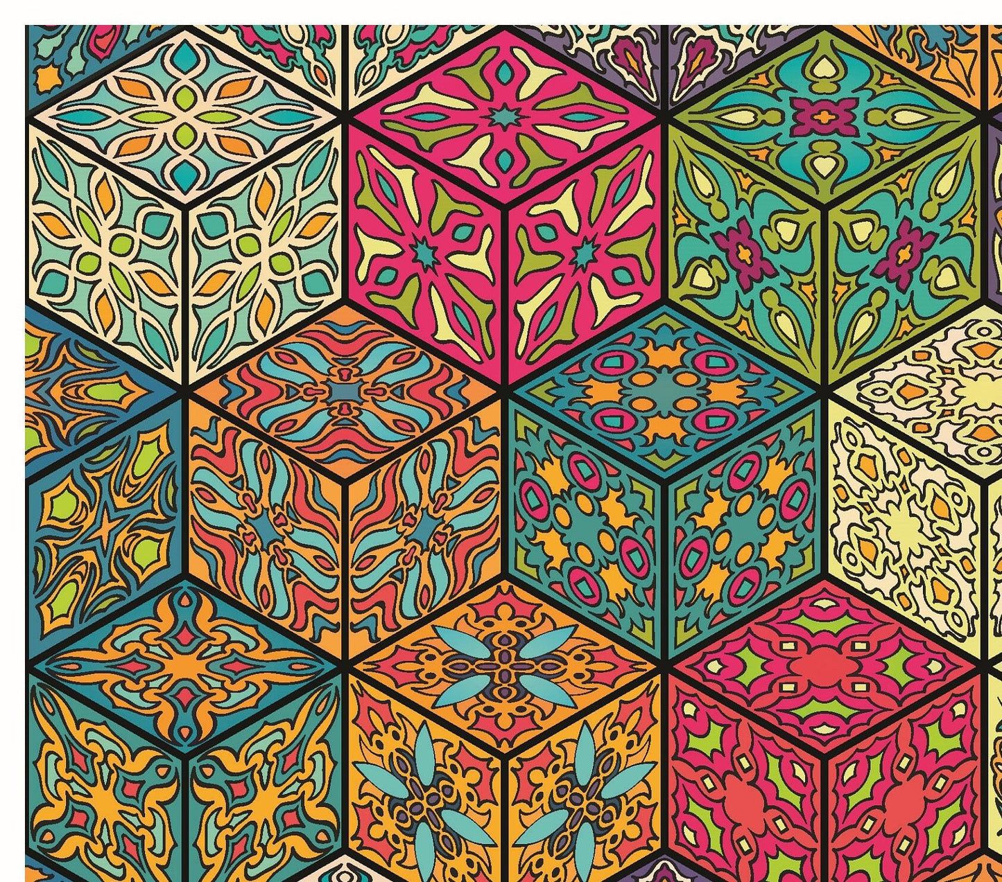 Large Decoupage for Furniture - Rice Paper - Vintage Decoupage - Floral Decoupage Paper - Authentic Pattern Tile - Colorful Mandala