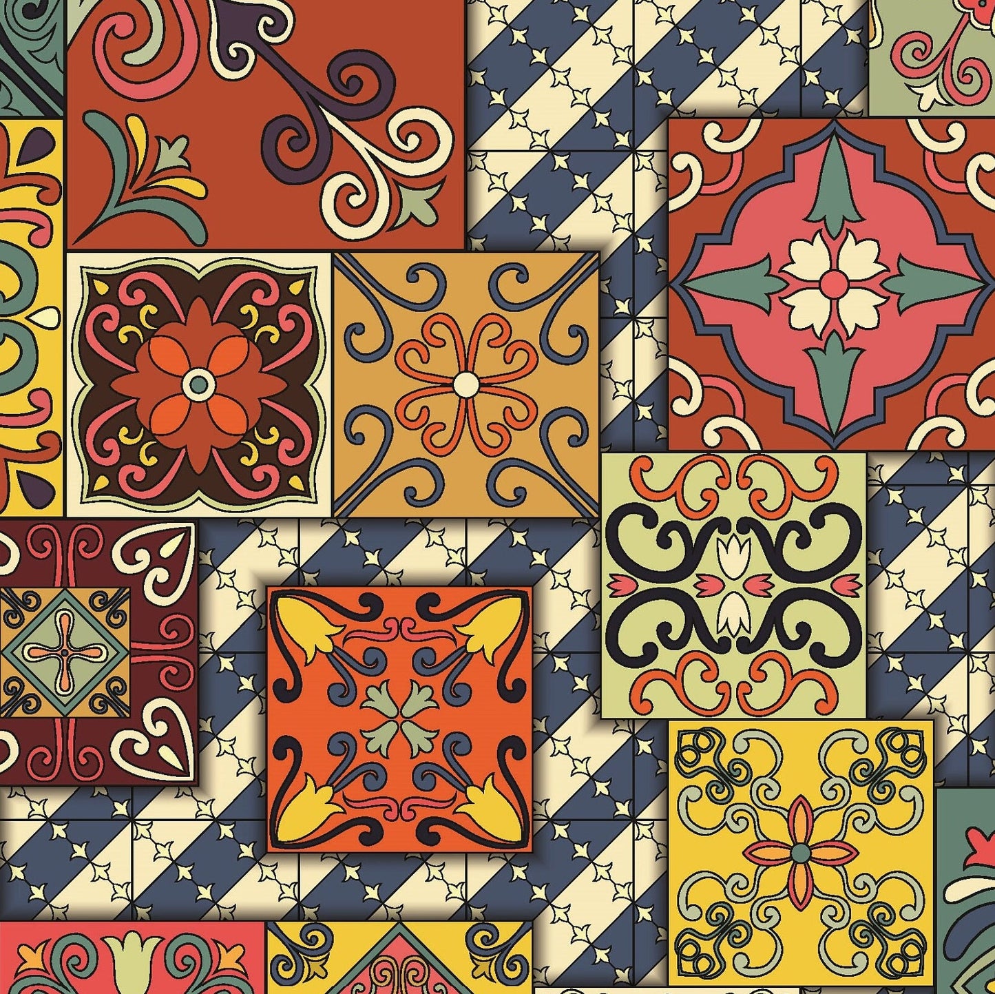 Large Decoupage for Furniture - Rice Paper - Vintage Decoupage - Floral Decoupage Paper - Authentic Pattern Tile - Moroccon
