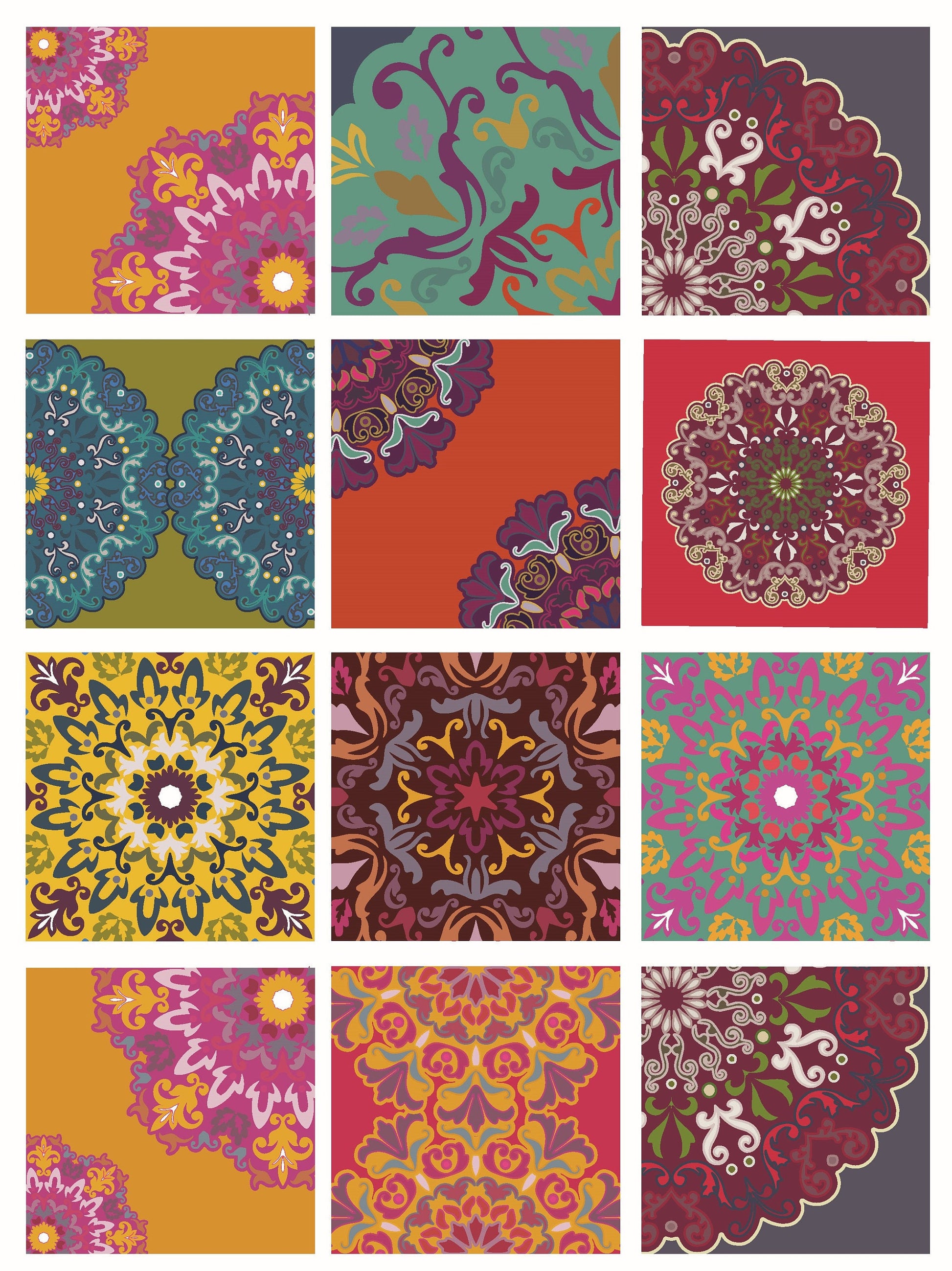 Large Floral Mandala Rice Paper – Vintage Furniture Decoupage
