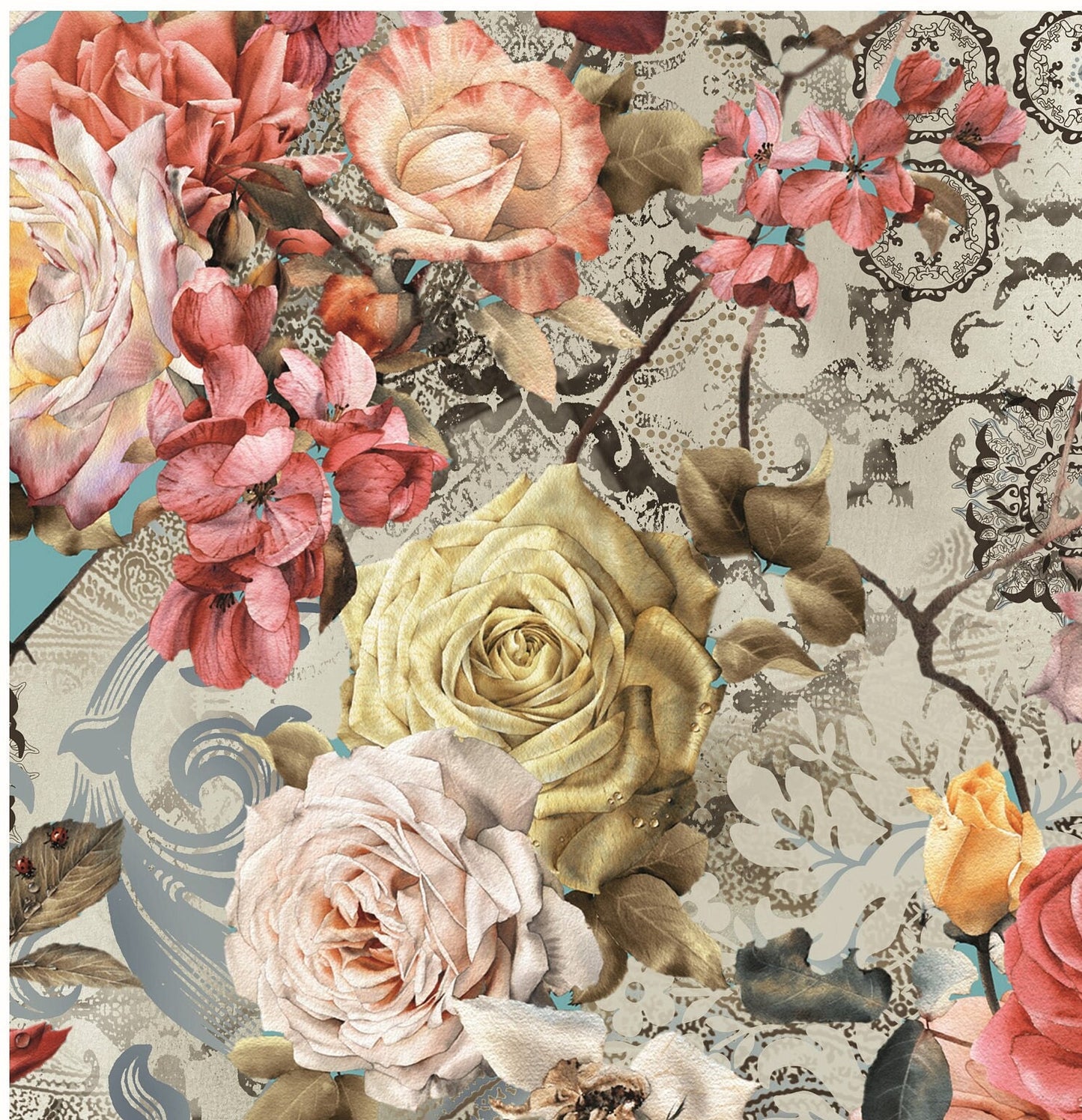 Floral Rice Paper – Large Decoupage Paper for Furniture