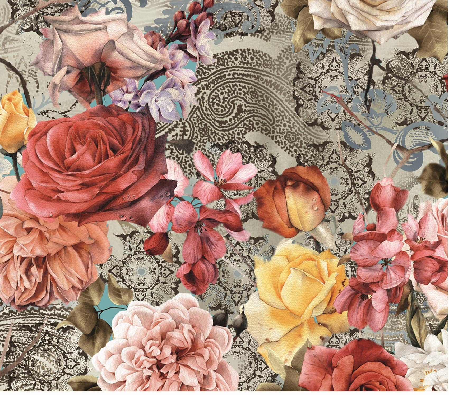 Floral Rice Paper – Large Decoupage Paper for Furniture