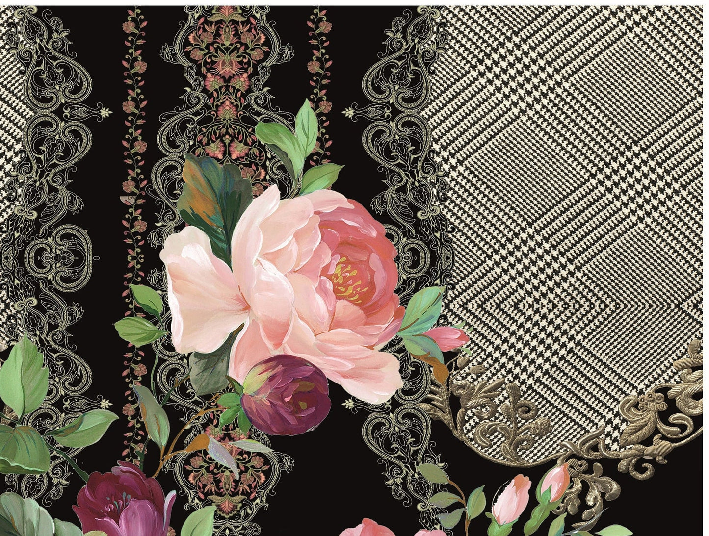 Authentic Pattern Flowers - Large Decoupage for Furniture - Rice Paper - Vintage Decoupage - Decoupage Paper