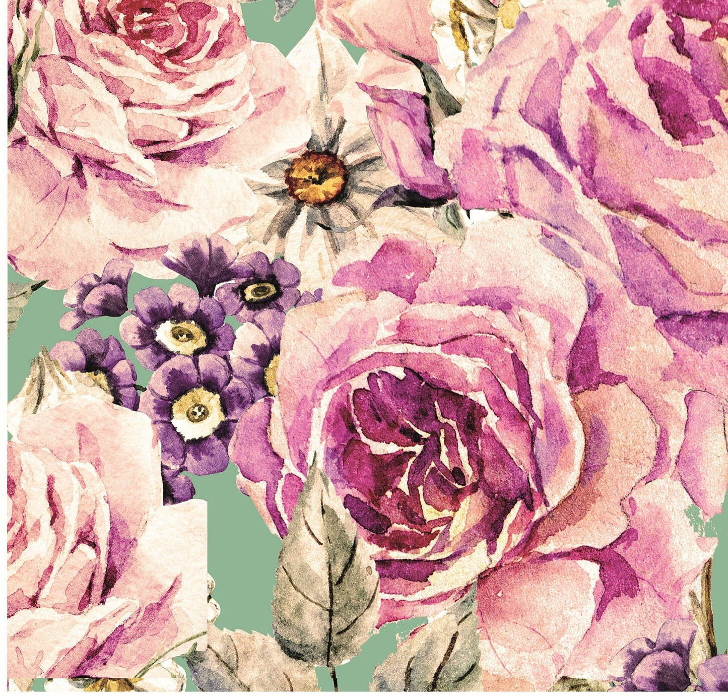 Pink Purple Flowers - Large Decoupage for Furniture - Rice Paper - Vintage Decoupage - Decoupage Paper - Shabby Chic