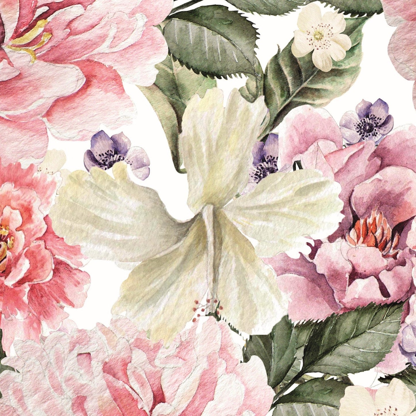 Shabby Chic Pink Purple Flowers - Large Decoupage for Furniture - Rice Paper - Vintage Decoupage - Decoupage Paper