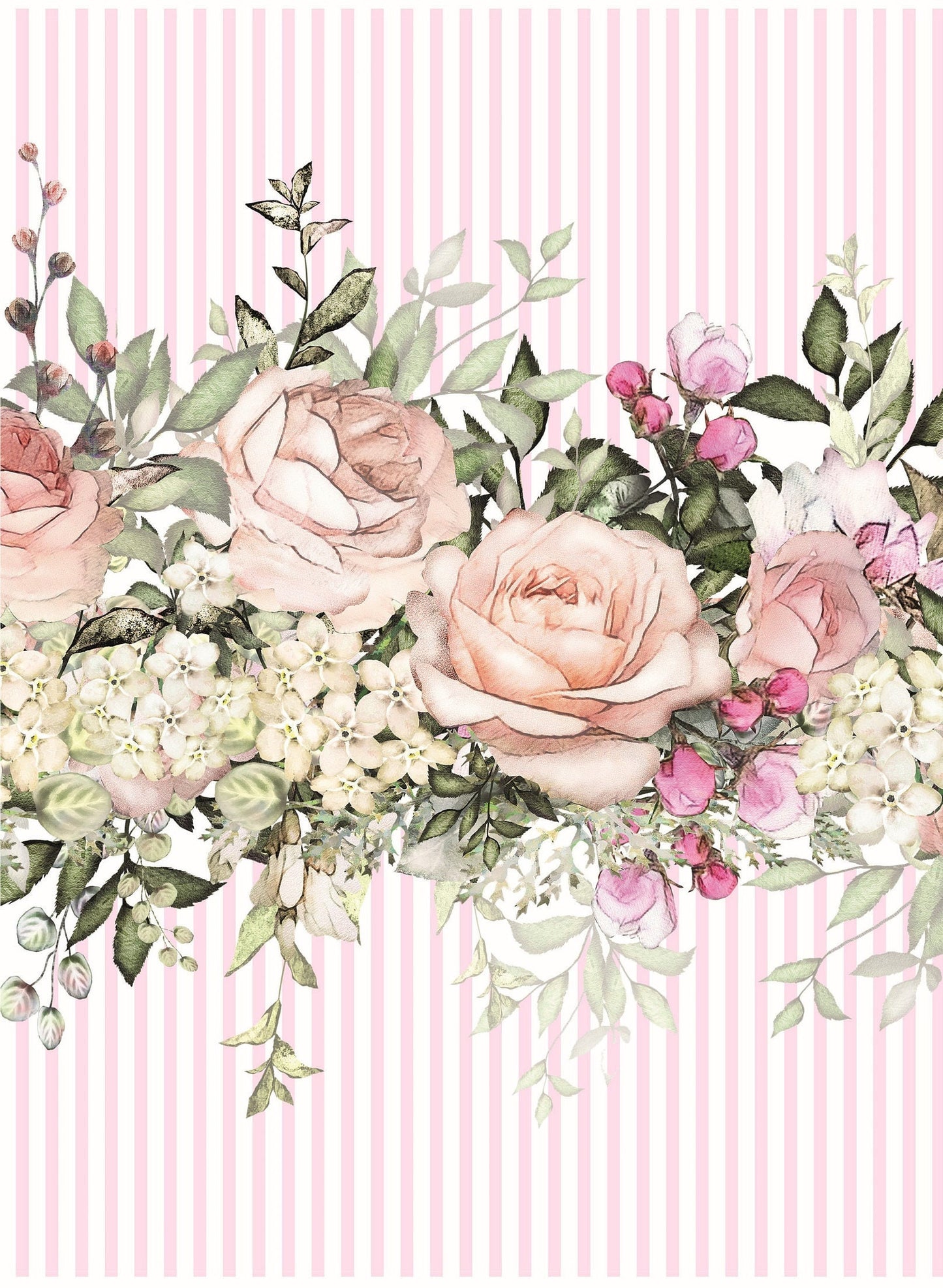 Shabby Chic Flowers - Large Decoupage for Furniture - Rice Paper - Vintage Decoupage - Decoupage Paper