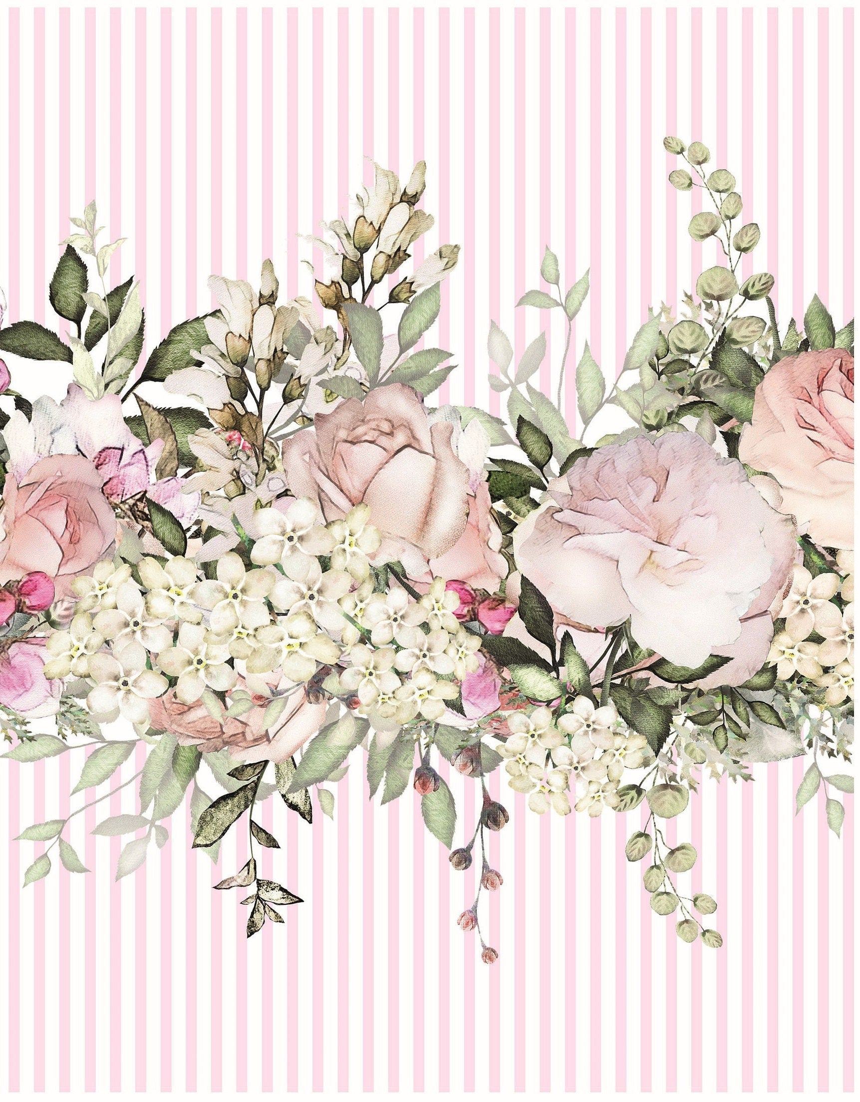 Shabby Chic Flowers - Large Decoupage for Furniture - Rice Paper - Vintage Decoupage - Decoupage Paper