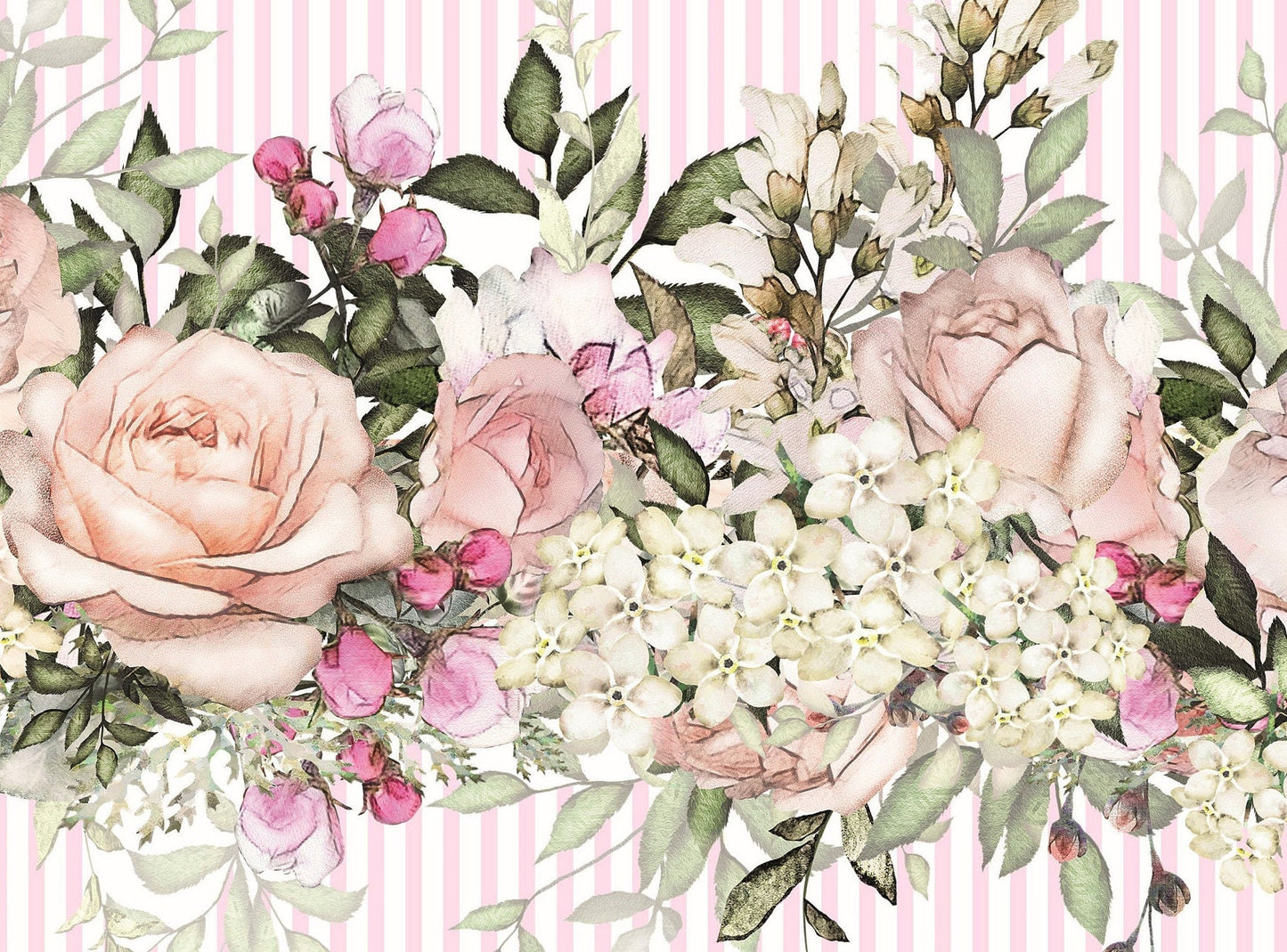 Shabby Chic Flowers - Large Decoupage for Furniture - Rice Paper - Vintage Decoupage - Decoupage Paper