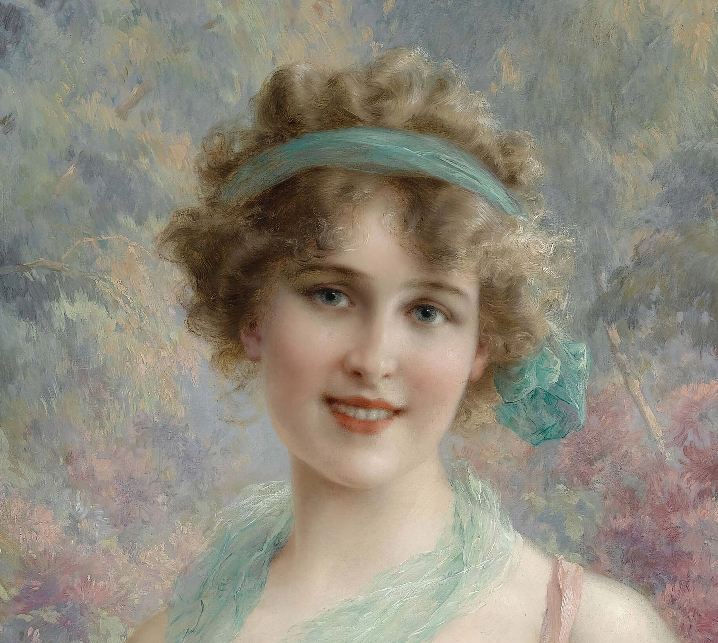 Woman Portrait with Flowers - Large Decoupage Paper for Furniture - Vintage Decoupage - Rice Paper - Historical Decoupage Paper