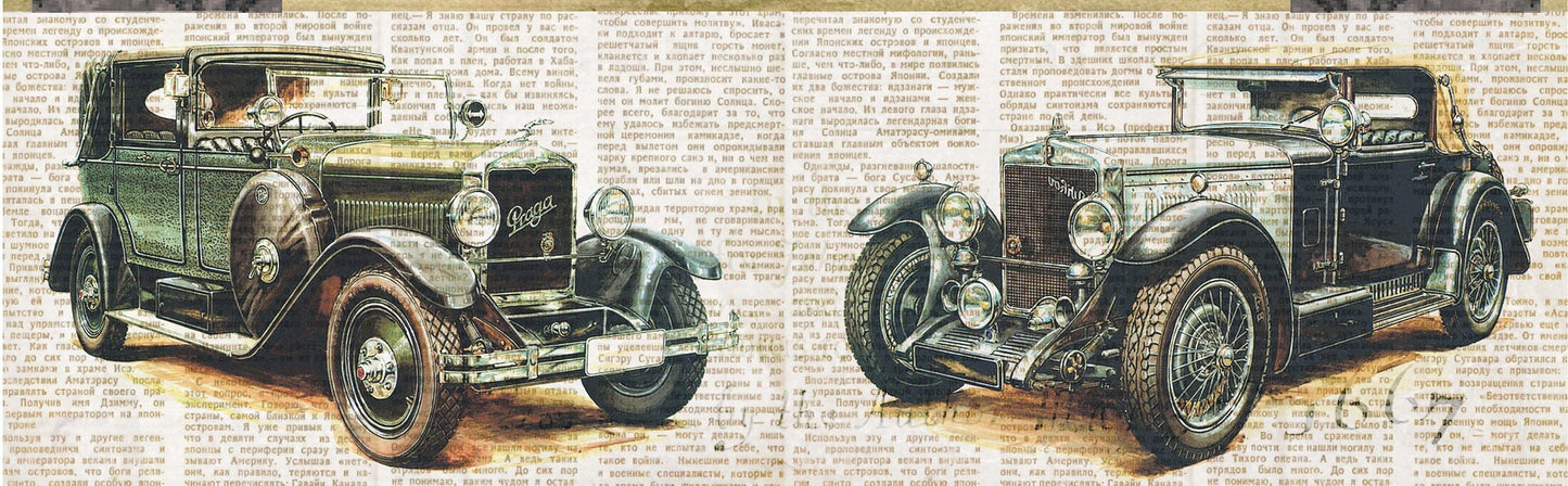 Large Decoupage Paper - Decoupage Art - Rice Paper for Decoupage - Vintage Decoupage - Women Driver
