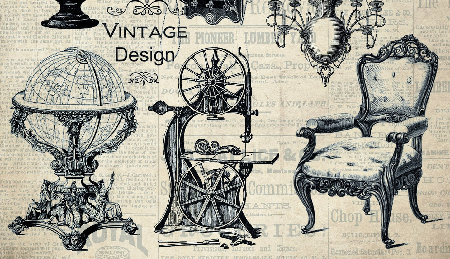 Large Decoupage Paper - Decoupage Art - Rice Paper for Decoupage - Decoupage for Furniture - Vintage Decoupage - Antique Furniture