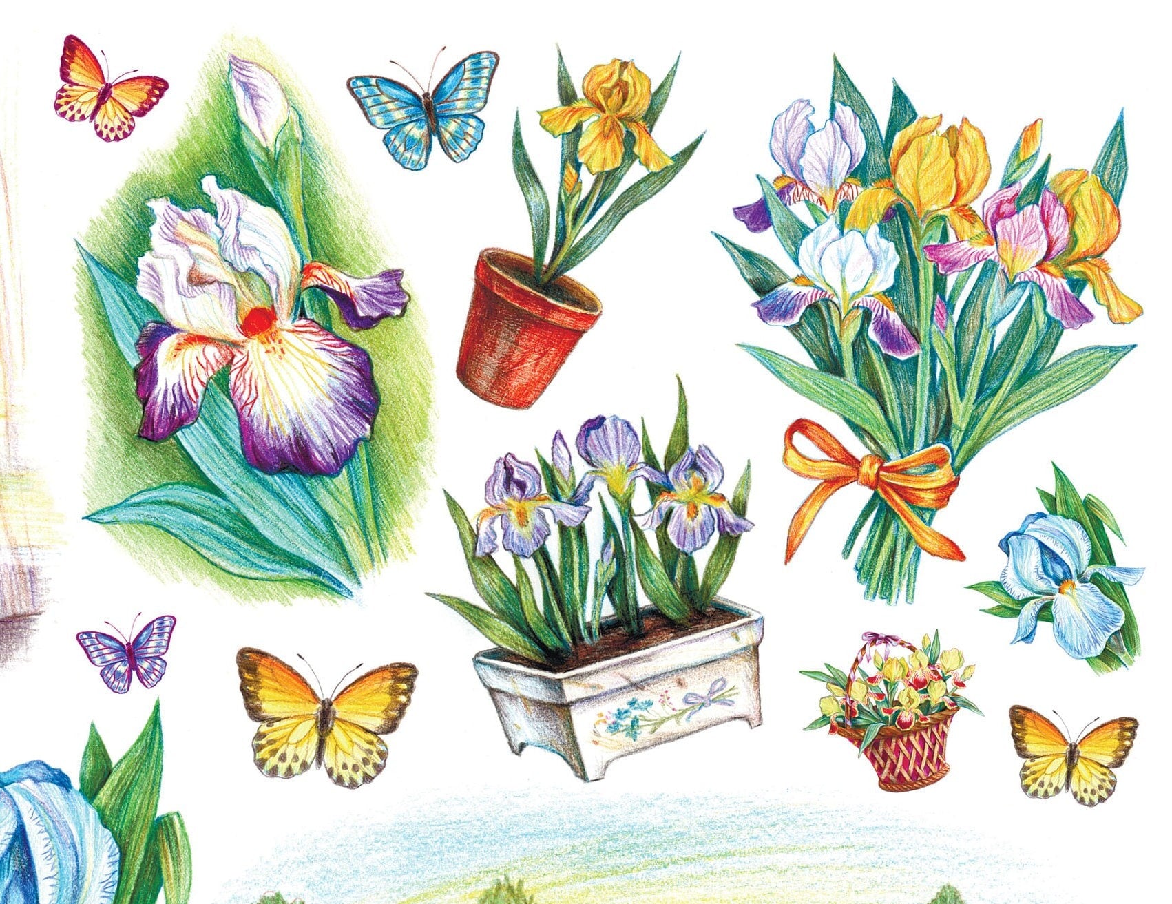 Large Decoupage Paper - Decoupage Art - Rice Paper for Decoupage - Decoupage for Furniture - Vintage Decoupage - Watercolor Flowers