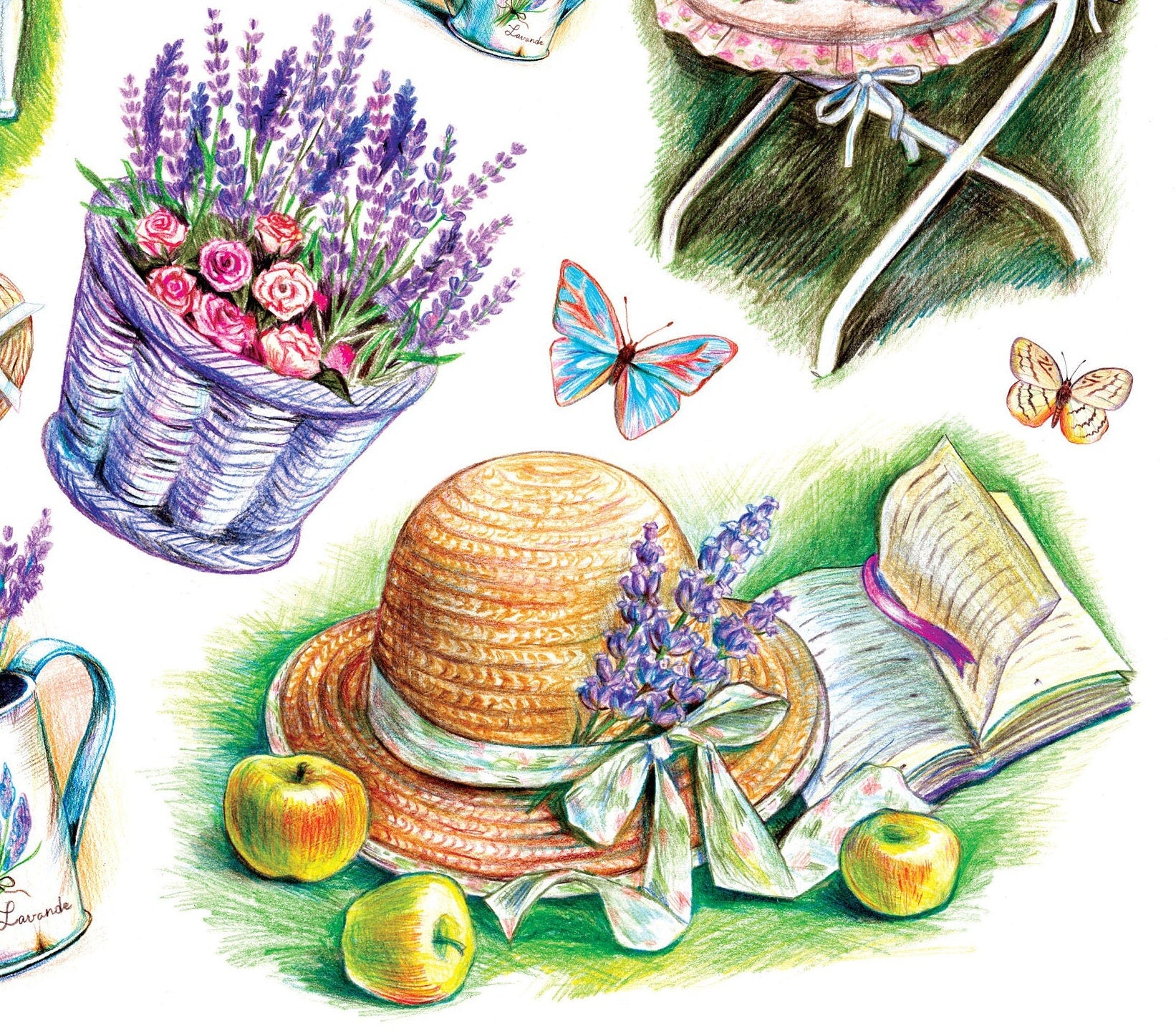 Large Decoupage Paper - Decoupage Art - Rice Paper for Decoupage - Decoupage for Furniture - Vintage Decoupage - Watercolor Flowers Lavander