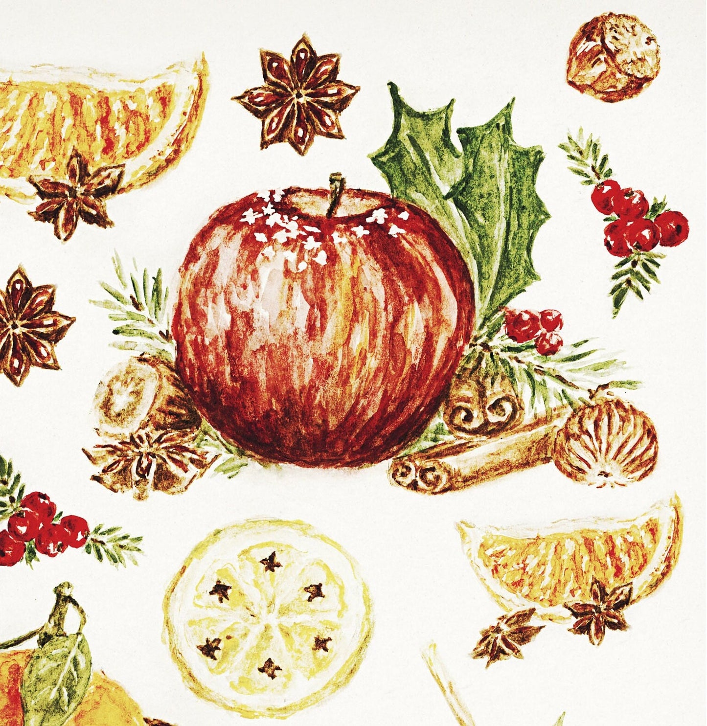 Large Decoupage Paper - Decoupage Art - Rice Paper for Decoupage - Decoupage for Furniture - Vintage Decoupage - Christmas Watercolor