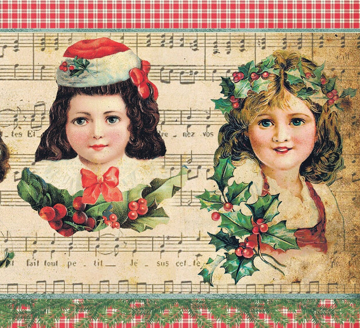Large Decoupage Paper - Decoupage Art - Rice Paper for Decoupage - Decoupage for Furniture - Vintage Decoupage - Little Girls