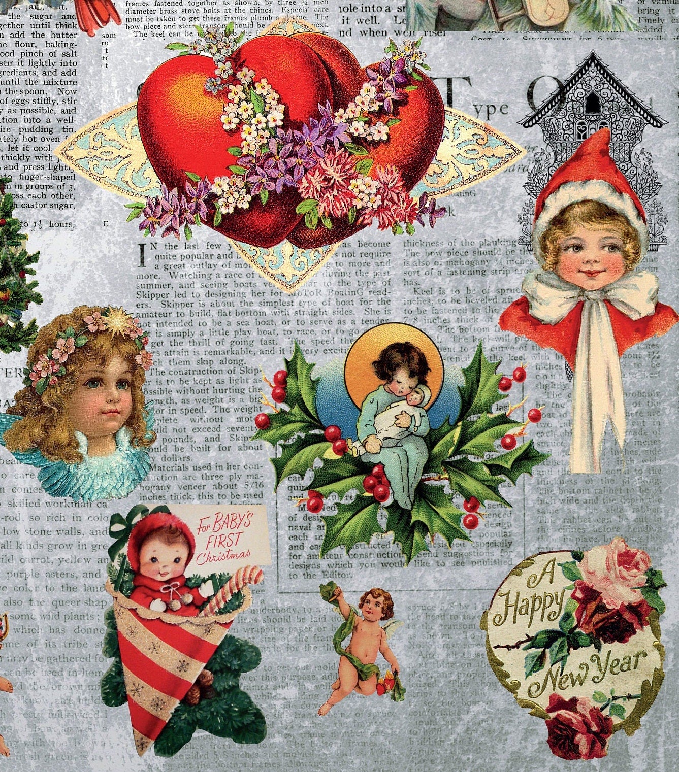 Large Decoupage Paper - Decoupage Art - Rice Paper for Decoupage - Decoupage for Furniture - Vintage Decoupage - Christmas