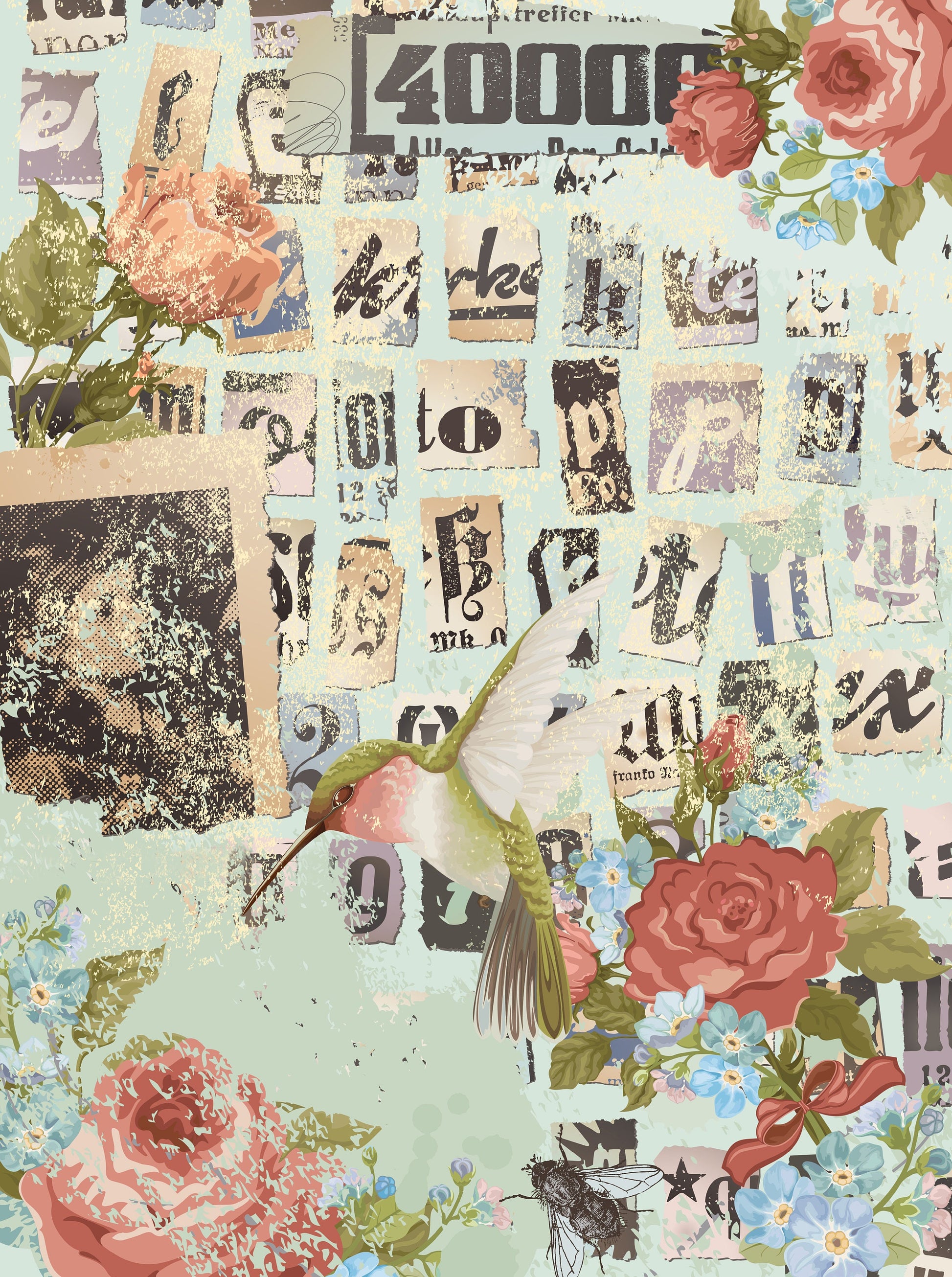 Large Decoupage Paper - Decoupage Art - Rice Paper for Decoupage - Decoupage for Furniture - Vintage Decoupage - Birds Collage