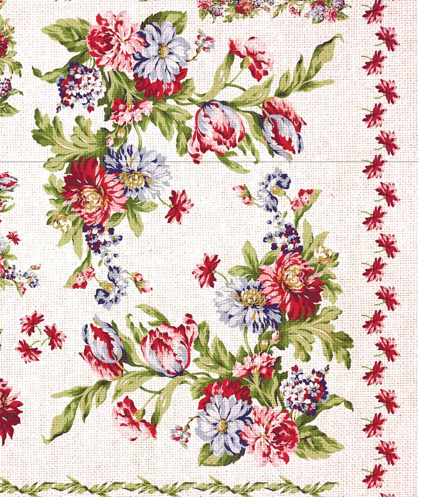 Red Flowers Decoupage Rice Paper – Floral Art, Scrapbook Paper