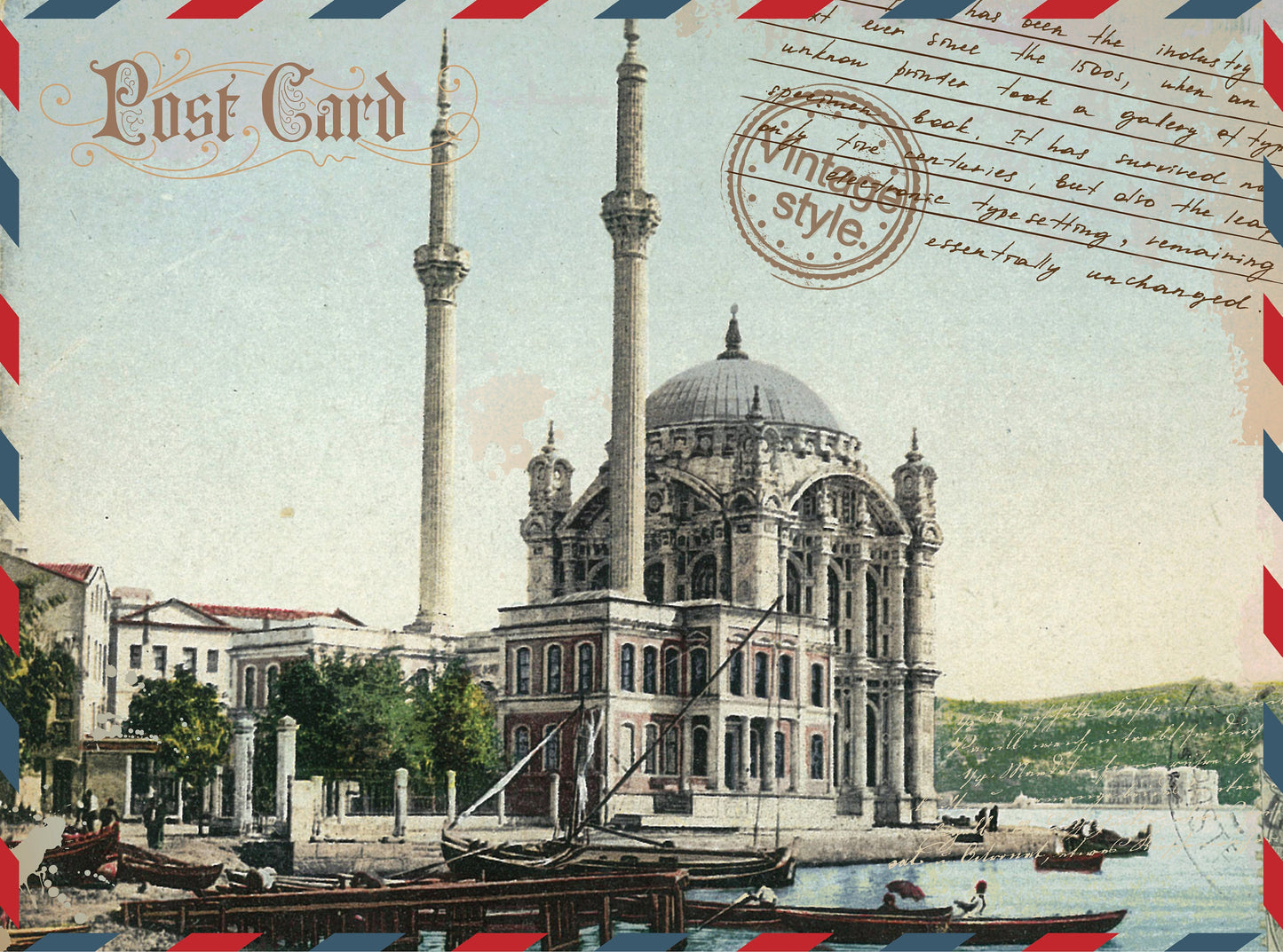 Large Decoupage Paper - Decoupage Art - Rice Paper for Decoupage - Decoupage for Furniture - Vintage Decoupage - Istanbul Postcard