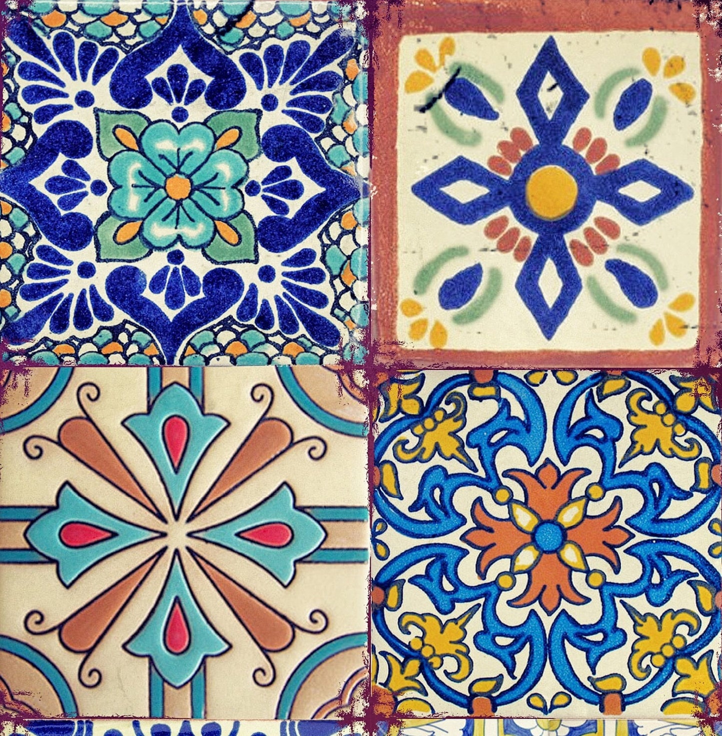 Large Decoupage Paper - Decoupage Art - Rice Paper for Decoupage - Decoupage for Furniture - Vintage Decoupage - Colorful Tile - Moroccon