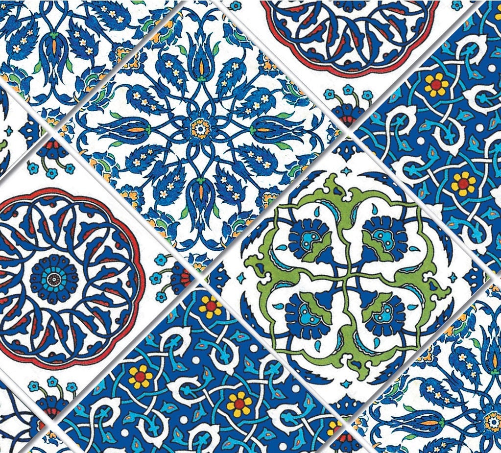 Large Decoupage Paper - Decoupage Art - Rice Paper for Decoupage - Decoupage for Furniture - Vintage Decoupage - Colorful Tile