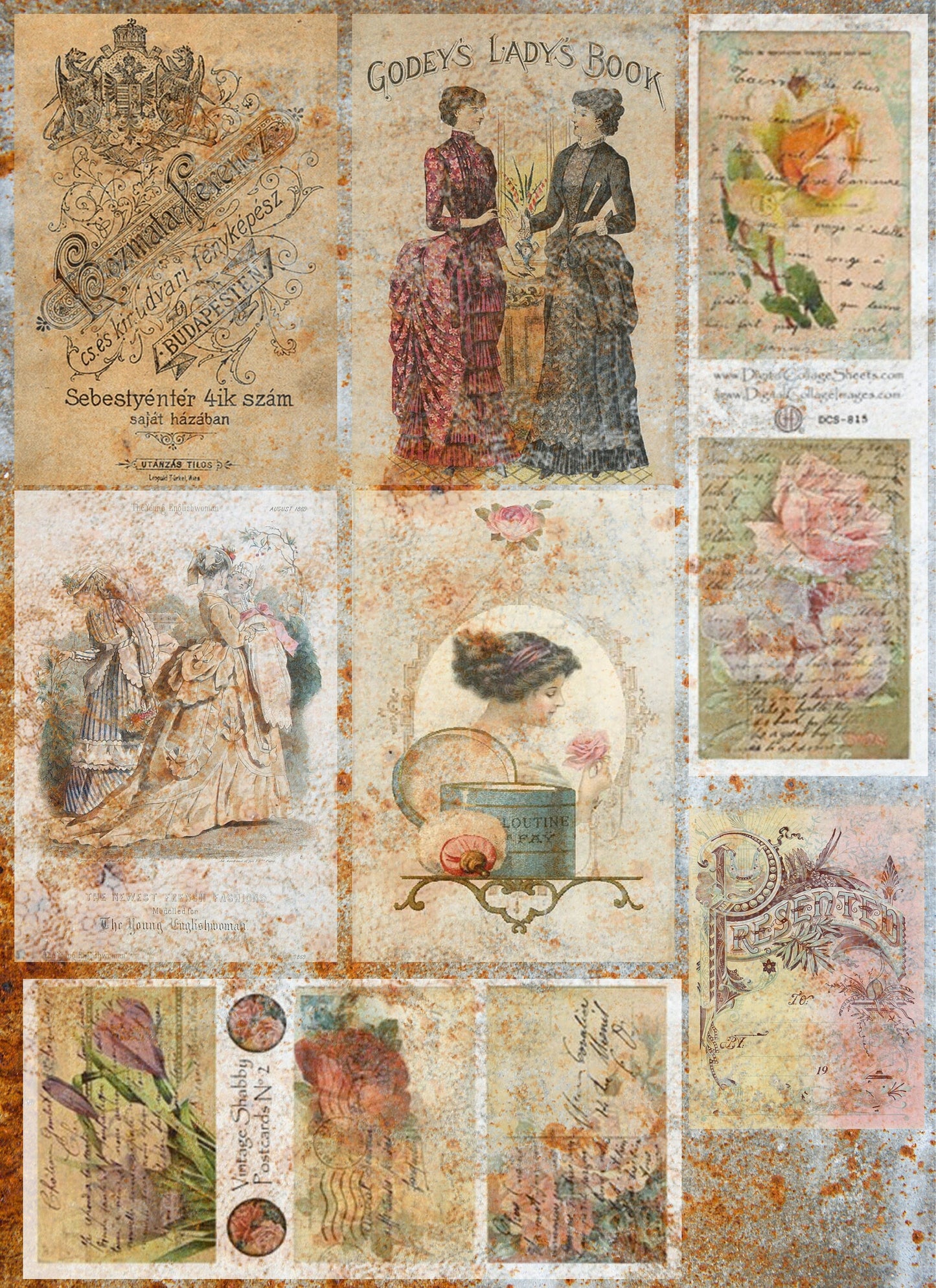 Large Decoupage Paper - Decoupage Art - Rice Paper for Decoupage - Decoupage for Furniture - Vintage Decoupage - Old Pages Women
