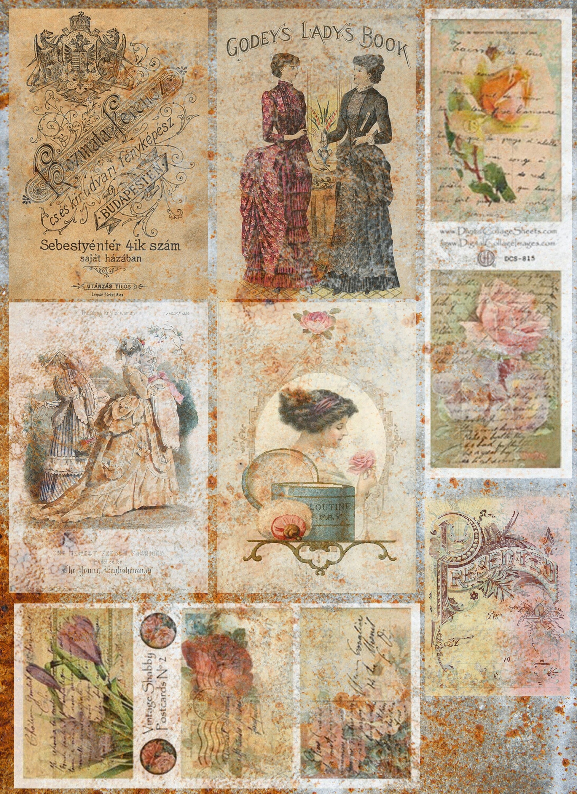 Large Decoupage Paper - Decoupage Art - Rice Paper for Decoupage - Decoupage for Furniture - Vintage Decoupage - Old Pages Women