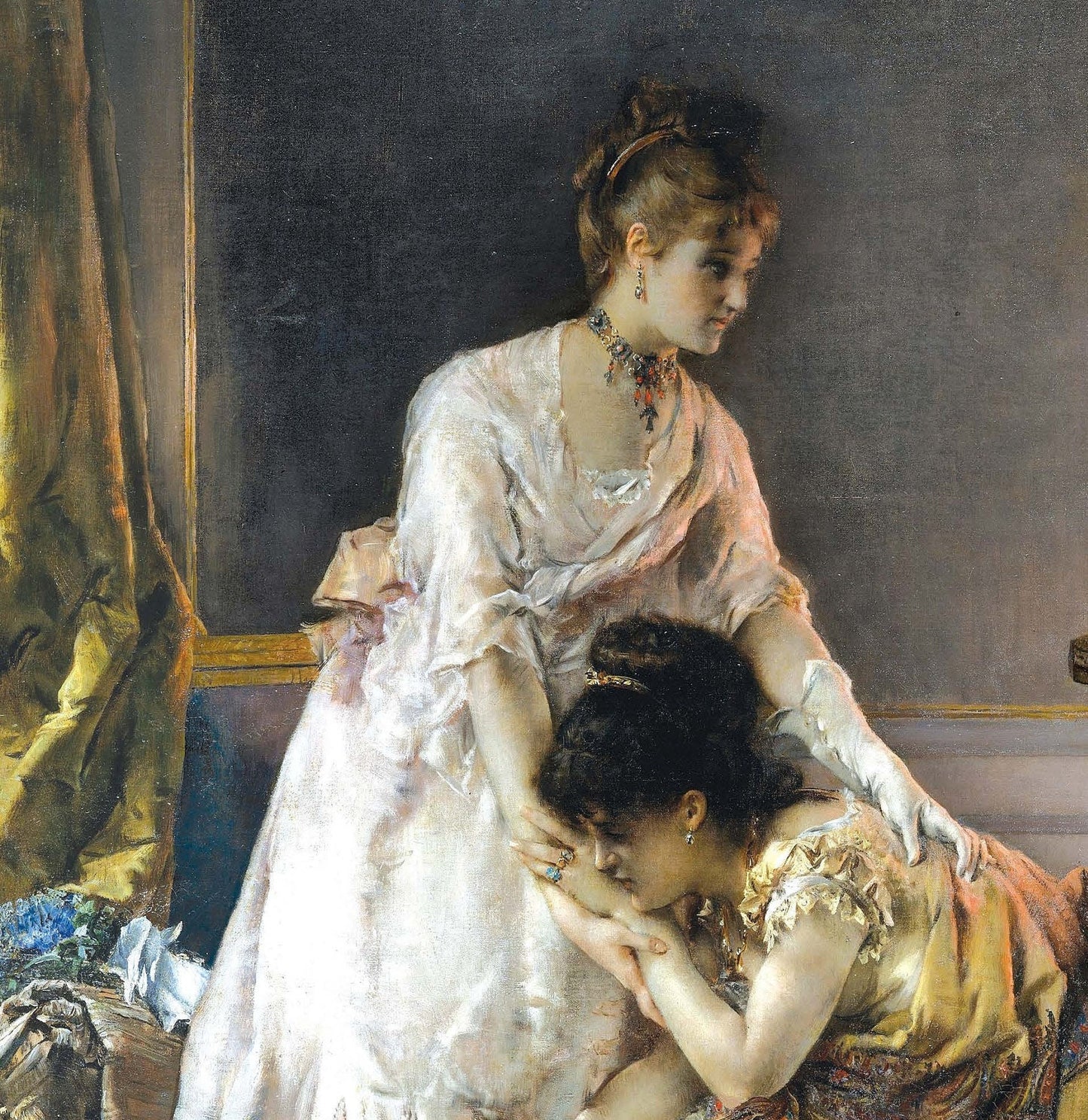Oil Paint Victorian Women - Large Decoupage Paper for Furniture - Vintage Decoupage - Rice Paper - Decoupage Paper