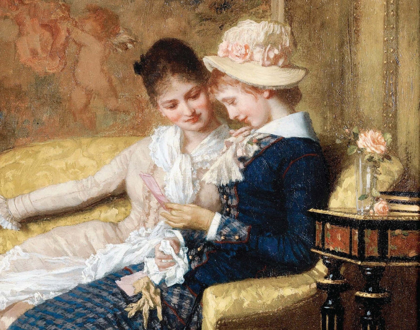 Oil Paint Victorian Women - Large Decoupage Paper for Furniture - Vintage Decoupage - Rice Paper - Decoupage Paper