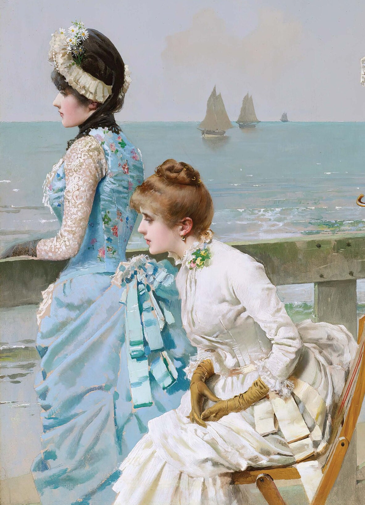 Oil Paint Victorian Women - Large Decoupage Paper for Furniture - Vintage Decoupage - Rice Paper - Decoupage Paper