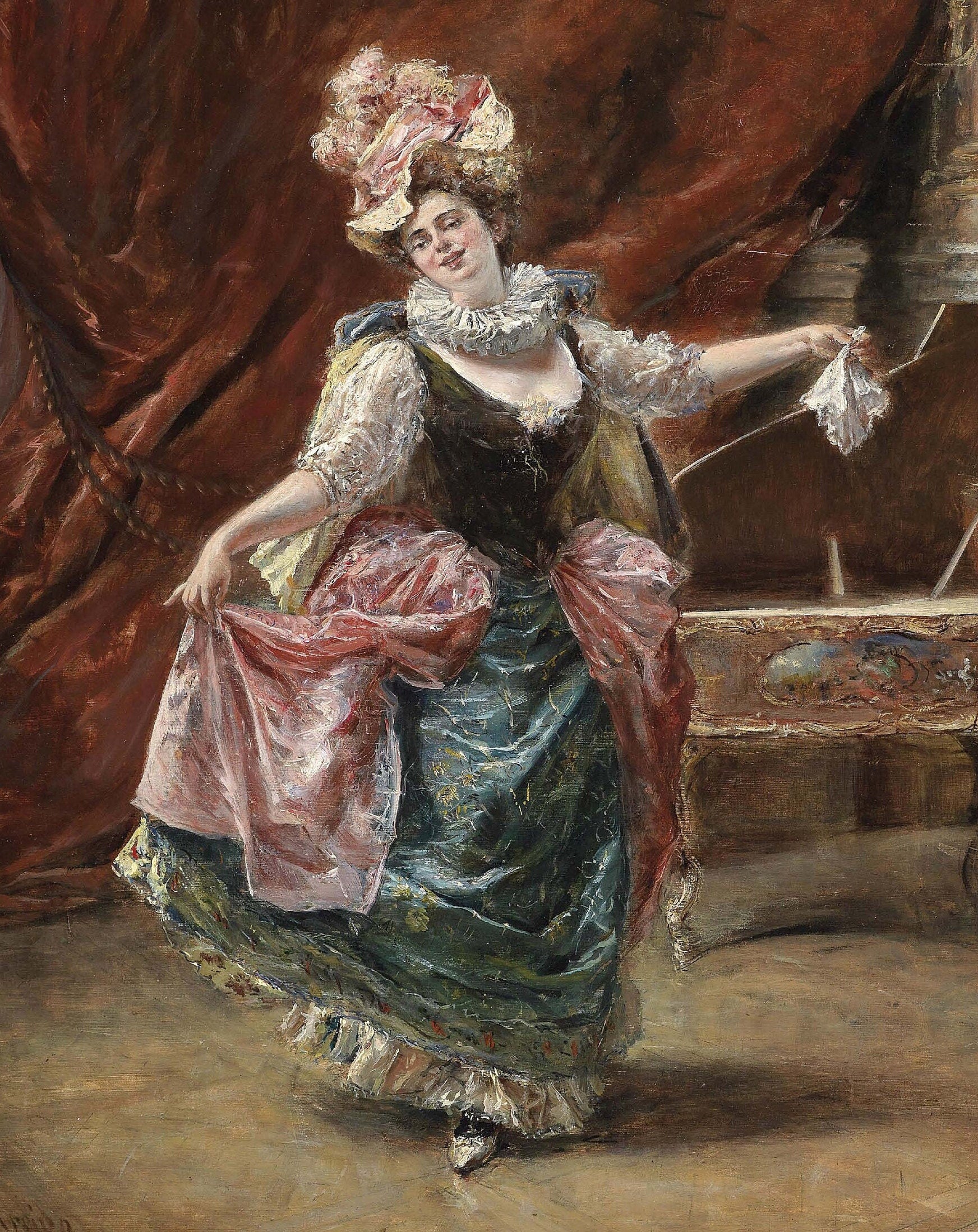 Oil Paint Victorian Women - Large Decoupage Paper for Furniture - Vintage Decoupage - Rice Paper - Decoupage Paper