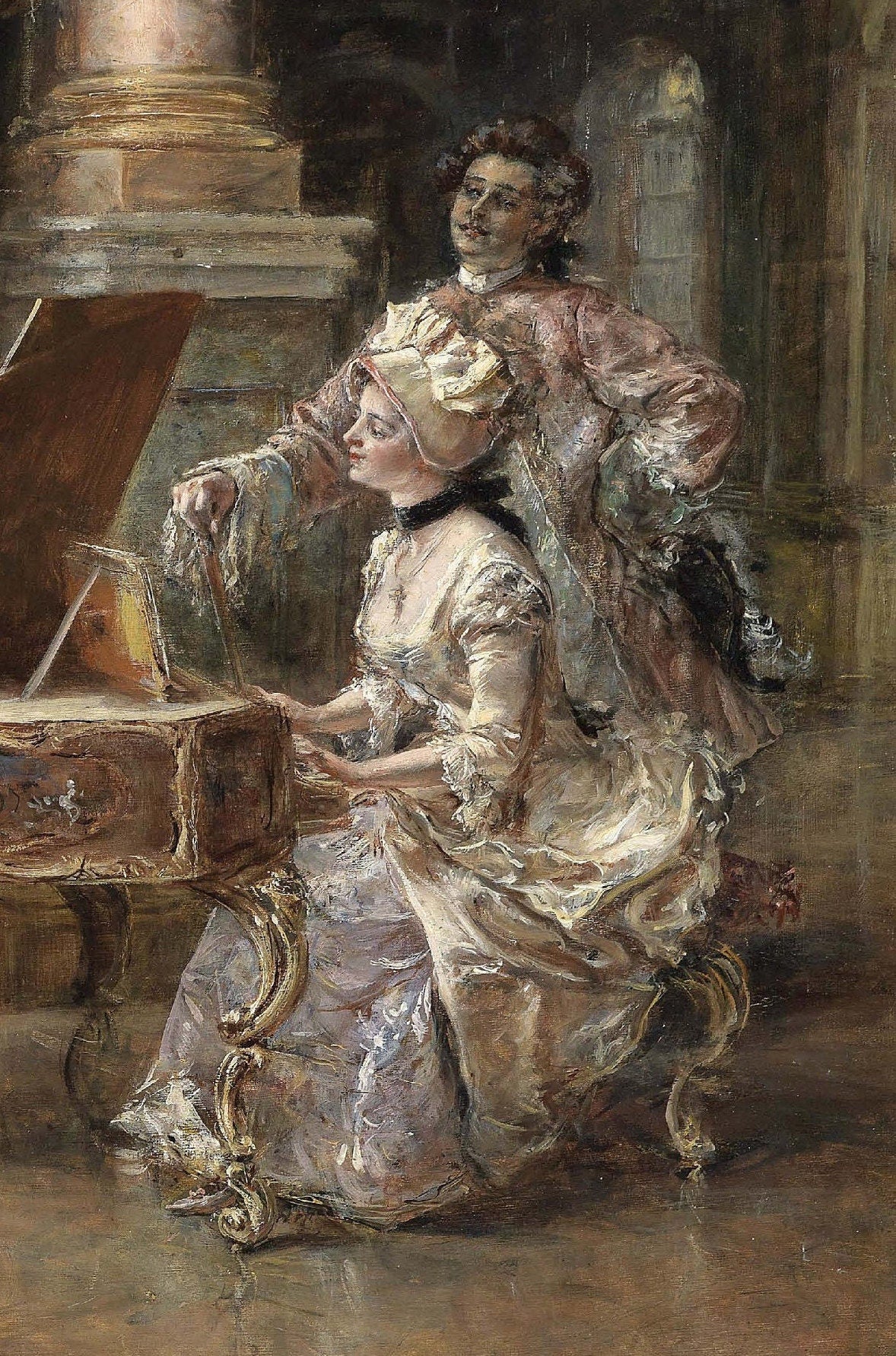 Oil Paint Victorian Women - Large Decoupage Paper for Furniture - Vintage Decoupage - Rice Paper - Decoupage Paper
