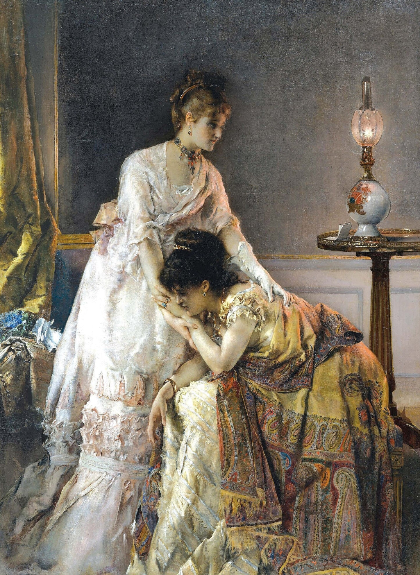 Oil Paint Victorian Women - Large Decoupage Paper for Furniture - Vintage Decoupage - Rice Paper - Decoupage Paper