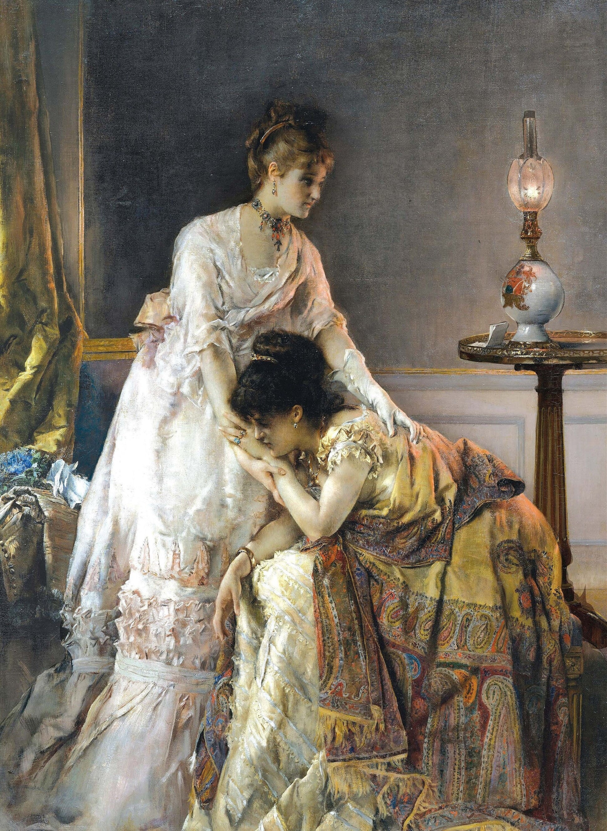 Oil Paint Victorian Women - Large Decoupage Paper for Furniture - Vintage Decoupage - Rice Paper - Decoupage Paper