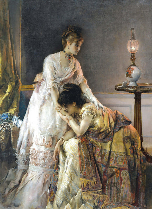 Oil Paint Victorian Women - Large Decoupage Paper for Furniture - Vintage Decoupage - Rice Paper - Decoupage Paper